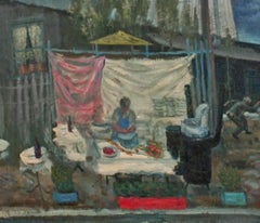 Pierre Verite, Le dépôt dans le quartier de La Ruche, Huile sur toil