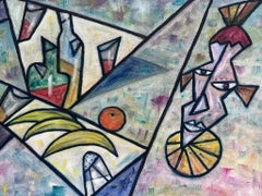 Cubist French Oil Painting Still Life Abstract Composition