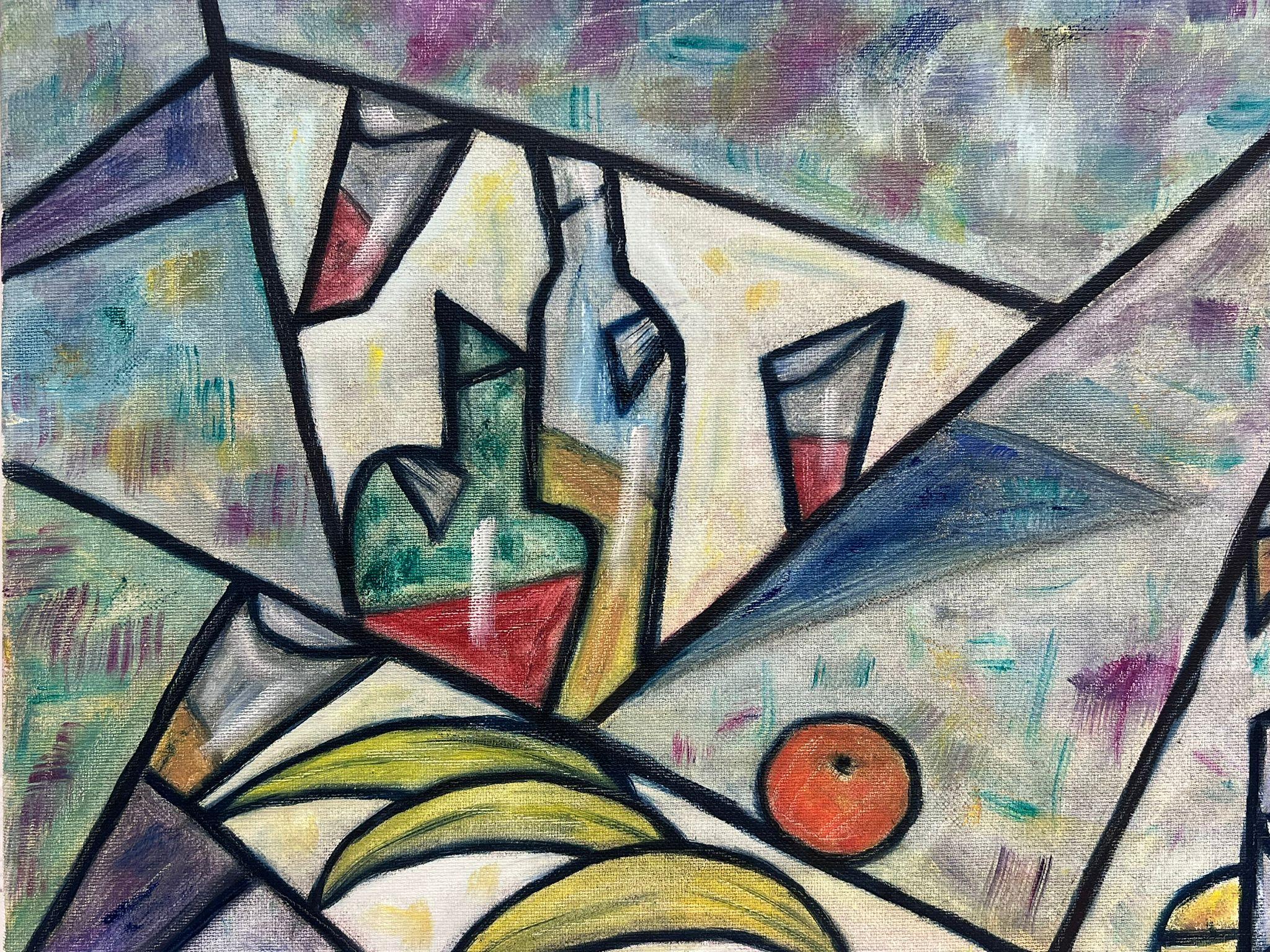 Cubist French Oil Painting Still Life Abstract Composition For Sale 1