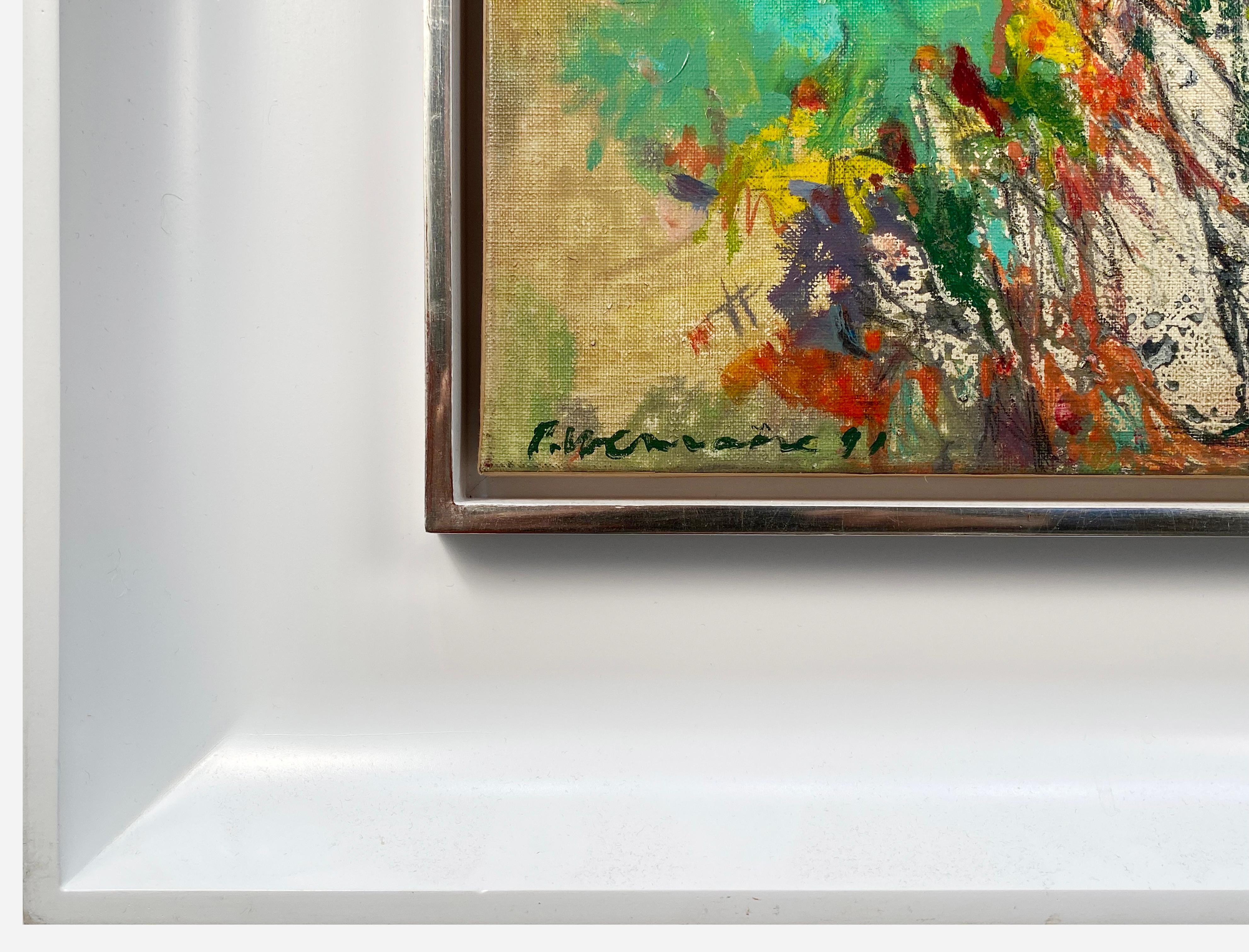 Prima dell'abstract della festa - Abstract Painting Beige di Pierre Wemaere