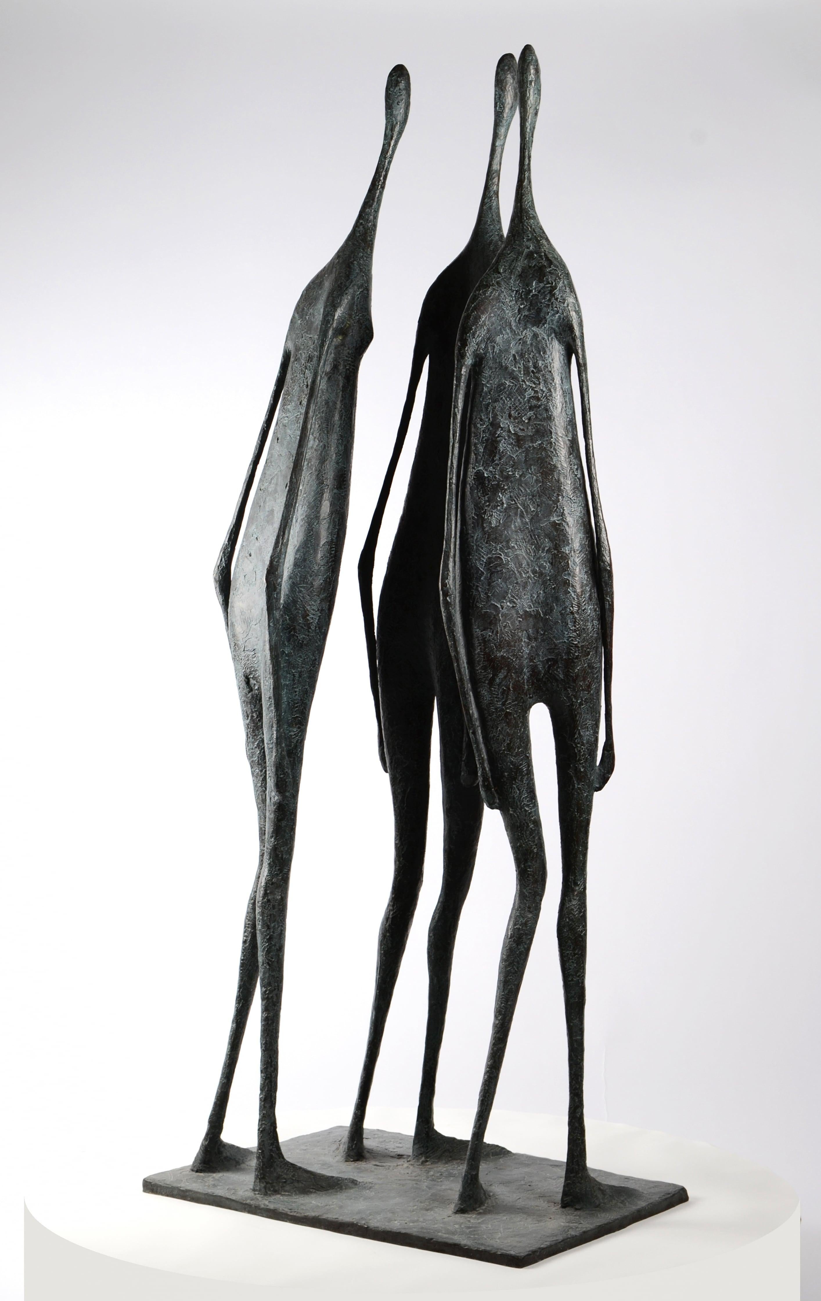 3 Large Standing Figures I - Bronze Group of Three Figures - Contemporary Sculpture by Pierre Yermia