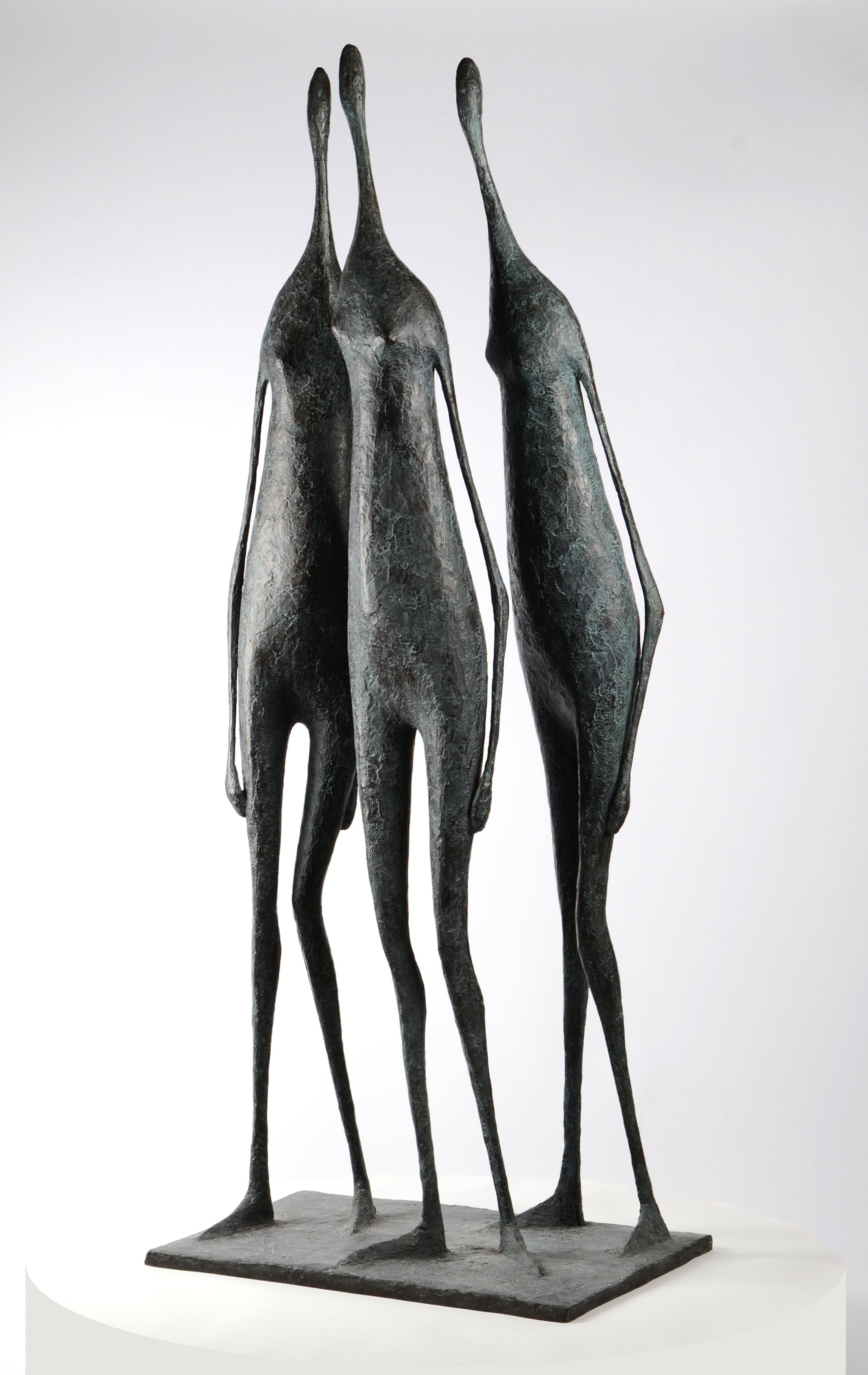 3 Large Standing Figures I - Bronze Group of Three Figures - Contemporary Sculpture by Pierre Yermia