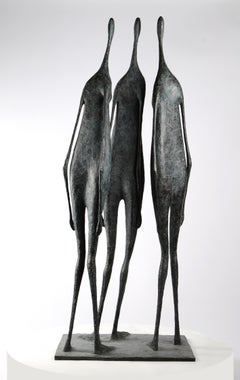 3 Large Standing Figures I by Pierre Yermia - 59-In Tall Bronze Sculpture, Group