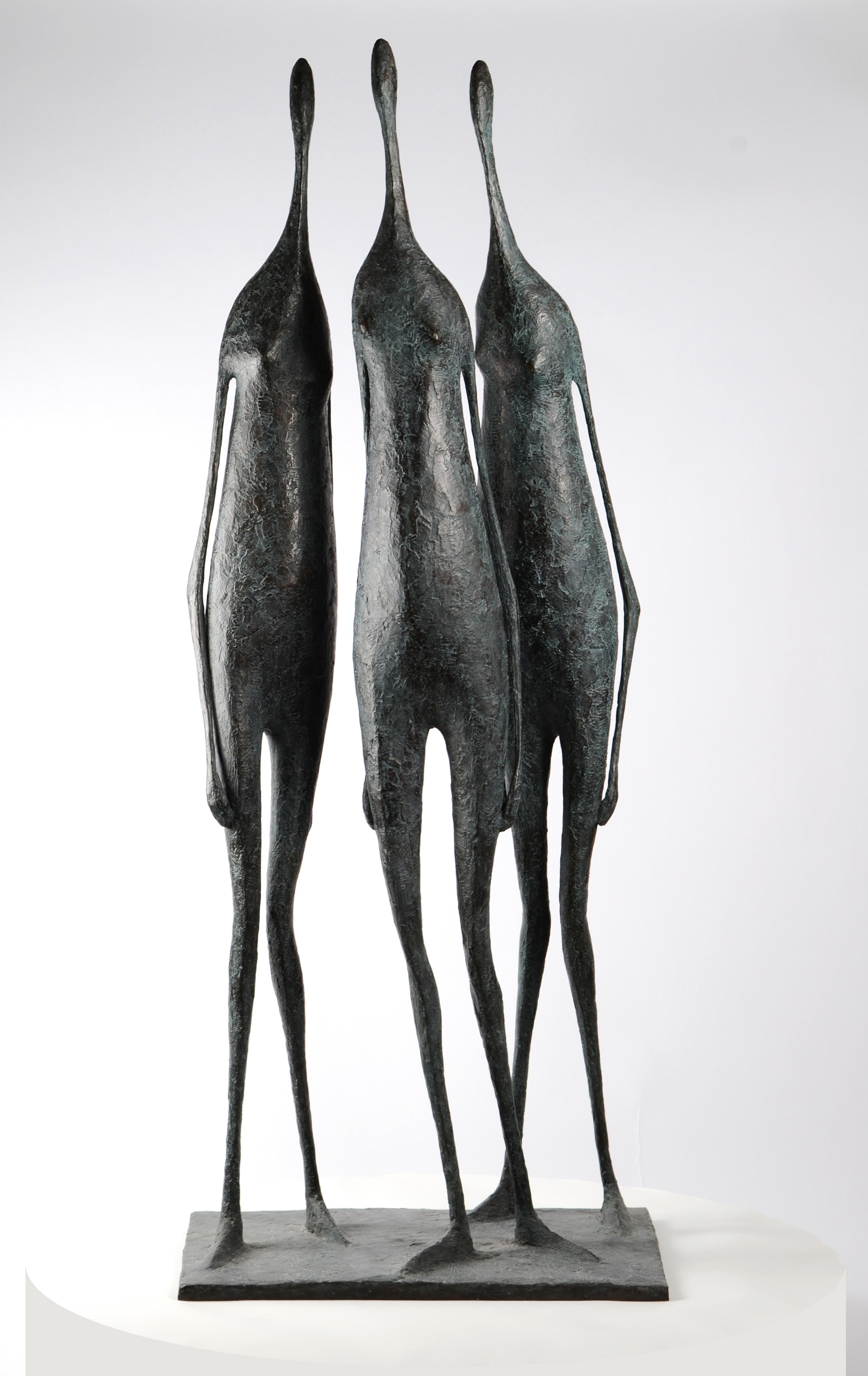 3 Large Standing Figures I by Pierre Yermia - 59-In Tall Bronze Sculpture, Group