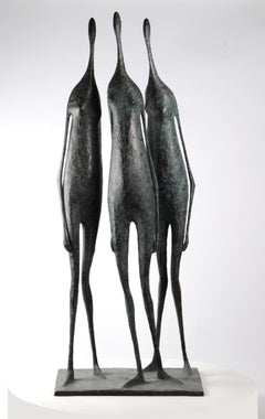 3 Large Standing Figures I by Pierre Yermia - 59-In Tall Bronze Sculpture, Group