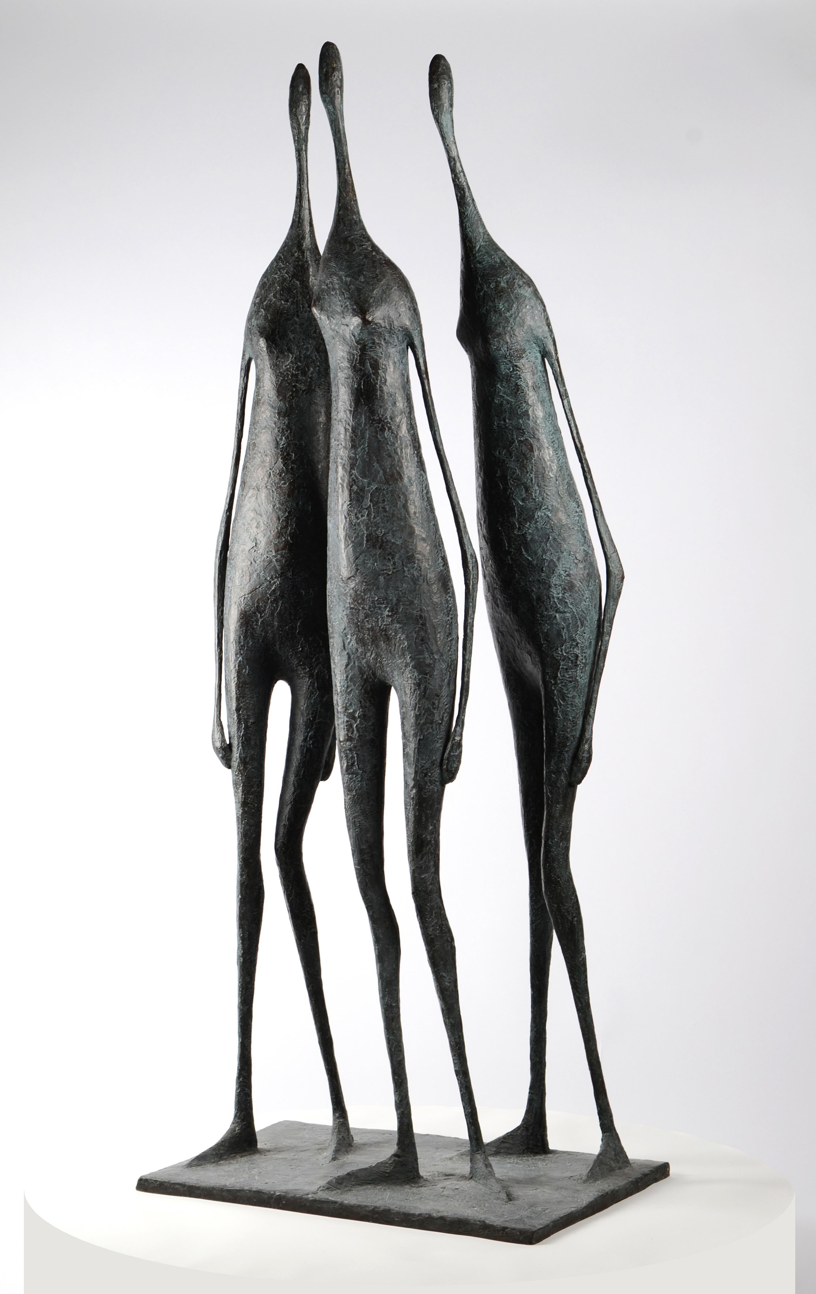 3 Large Standing Figures I by Pierre Yermia - bronze sculpture, group For Sale 8
