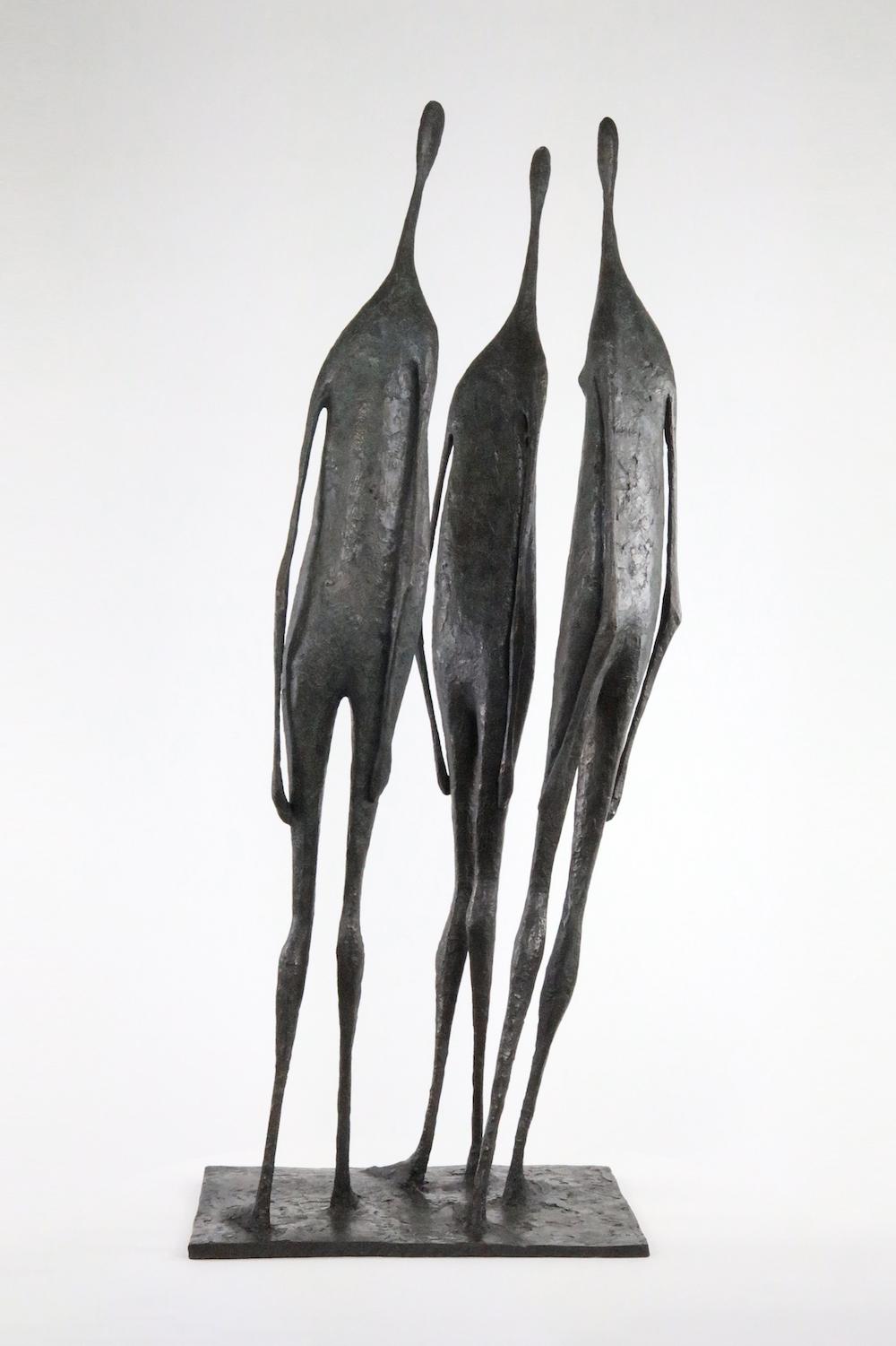 3 Large Standing Figures II by Pierre Yermia - Contemporary bronze sculpture For Sale 1