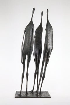 3 Large Standing Figures II by Pierre Yermia, Floor Sculpture, Bronze, Group