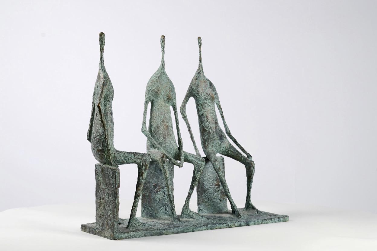 3 Seated Figures I de Pierre Yermia - Sculpture contemporaine en bronze, groupe, trio en vente 3
