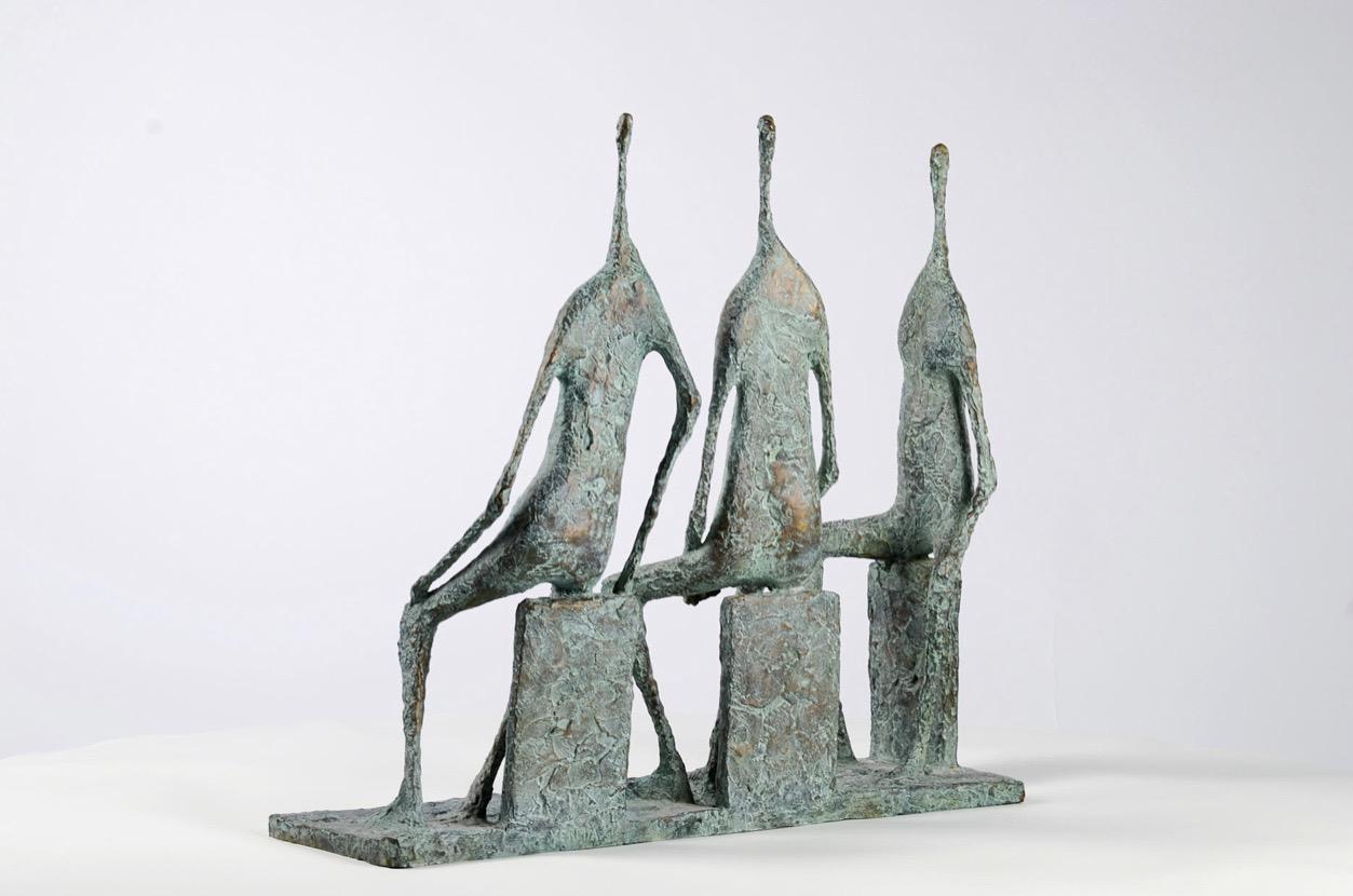3 Seated Figures I by Pierre Yermia - Contemporary bronze sculpture, human For Sale 2