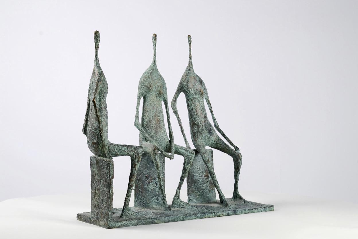 3 Seated Figures I by Pierre Yermia - Contemporary bronze sculpture, human For Sale 3