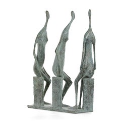 3 Seated Figures II by Pierre Yermia - Contemporary bronze sculpture, human