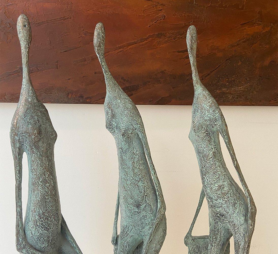 3 Seated Figures II by Pierre Yermia - Contemporary bronze sculpture, human For Sale 7