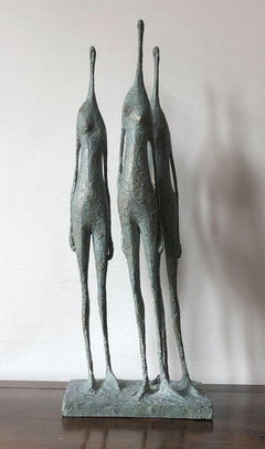 3 Standing Figures IV by Pierre Yermia - Contemporary bronze sculpture
