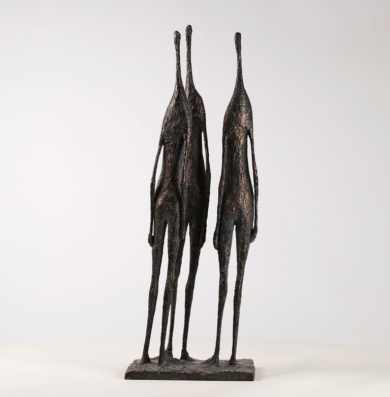 3 Standing Figures IV - Bronze Group of Three Figures For Sale 1