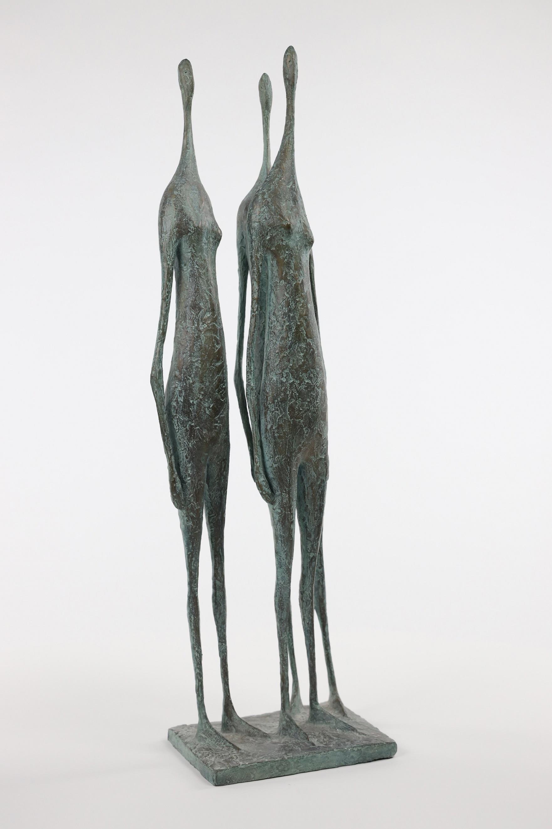 3 Standing Figures V by Pierre Yermia - Contemporary bronze sculpture, human For Sale 1
