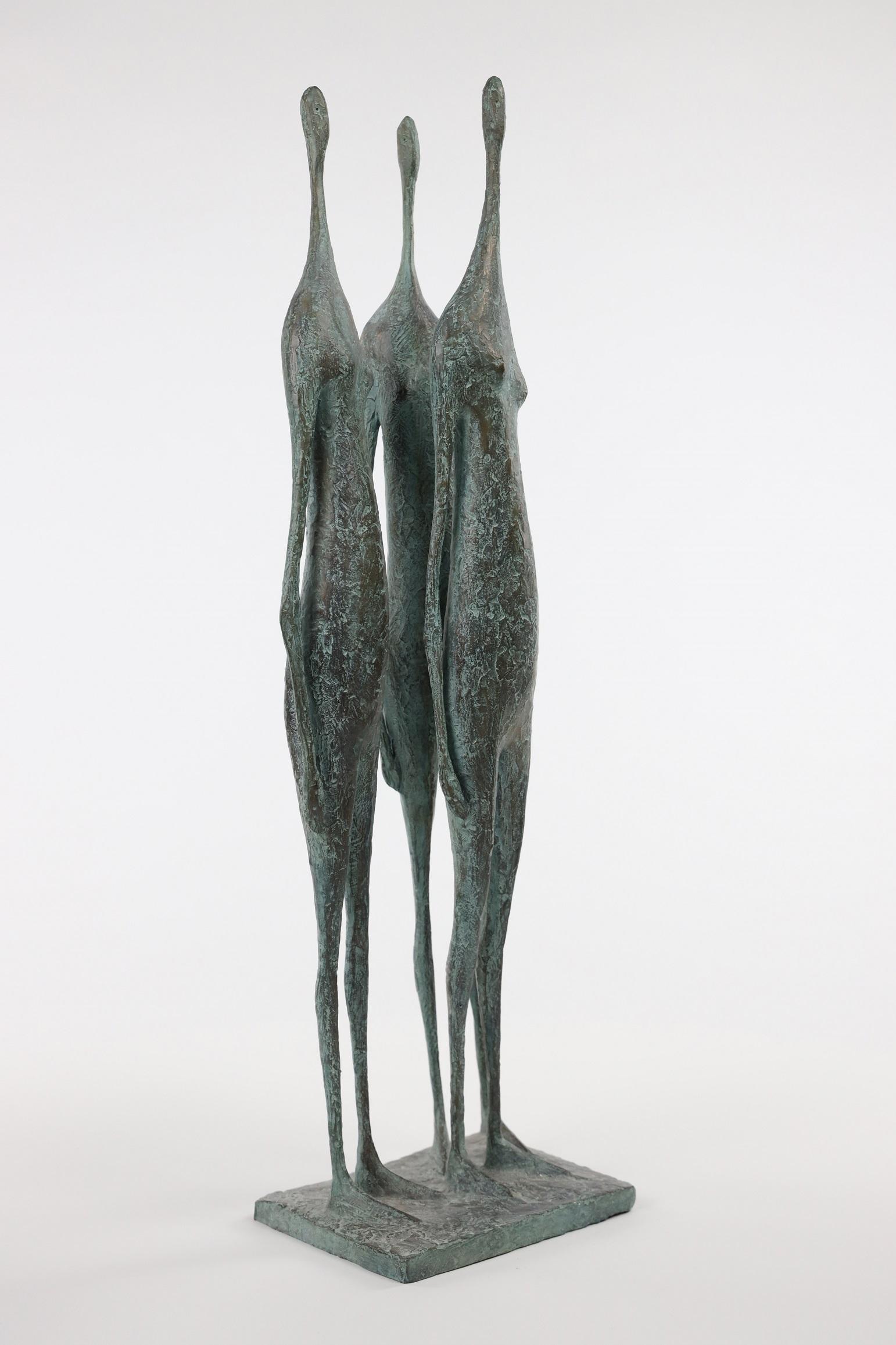 3 Standing Figures V by Pierre Yermia - Contemporary bronze sculpture, human For Sale 2