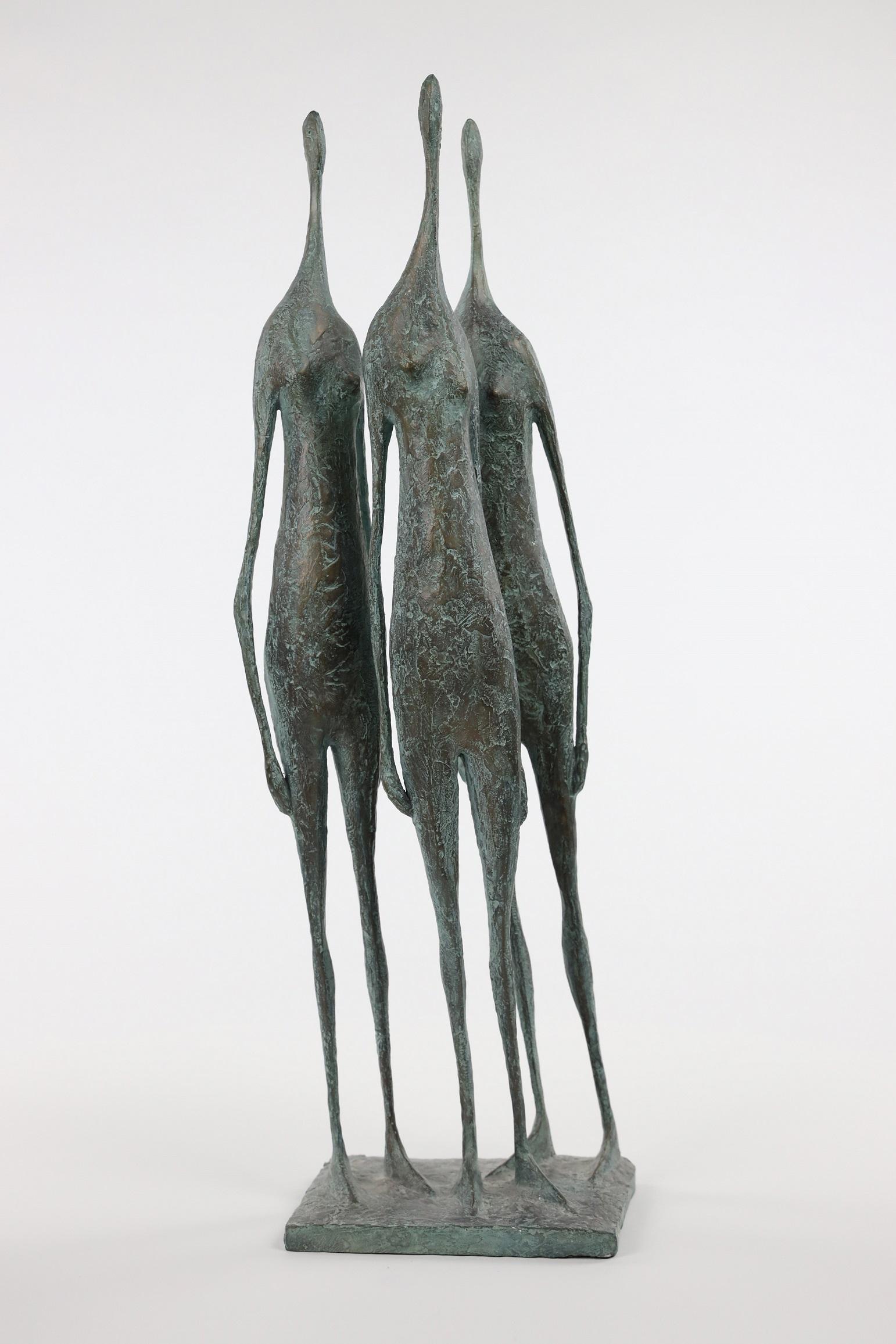 3 Standing Figures V by Pierre Yermia - Contemporary bronze sculpture, human
