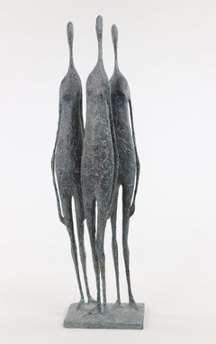 3 Standing Figures VI by Pierre Yermia - Contemporary bronze sculpture, elegant