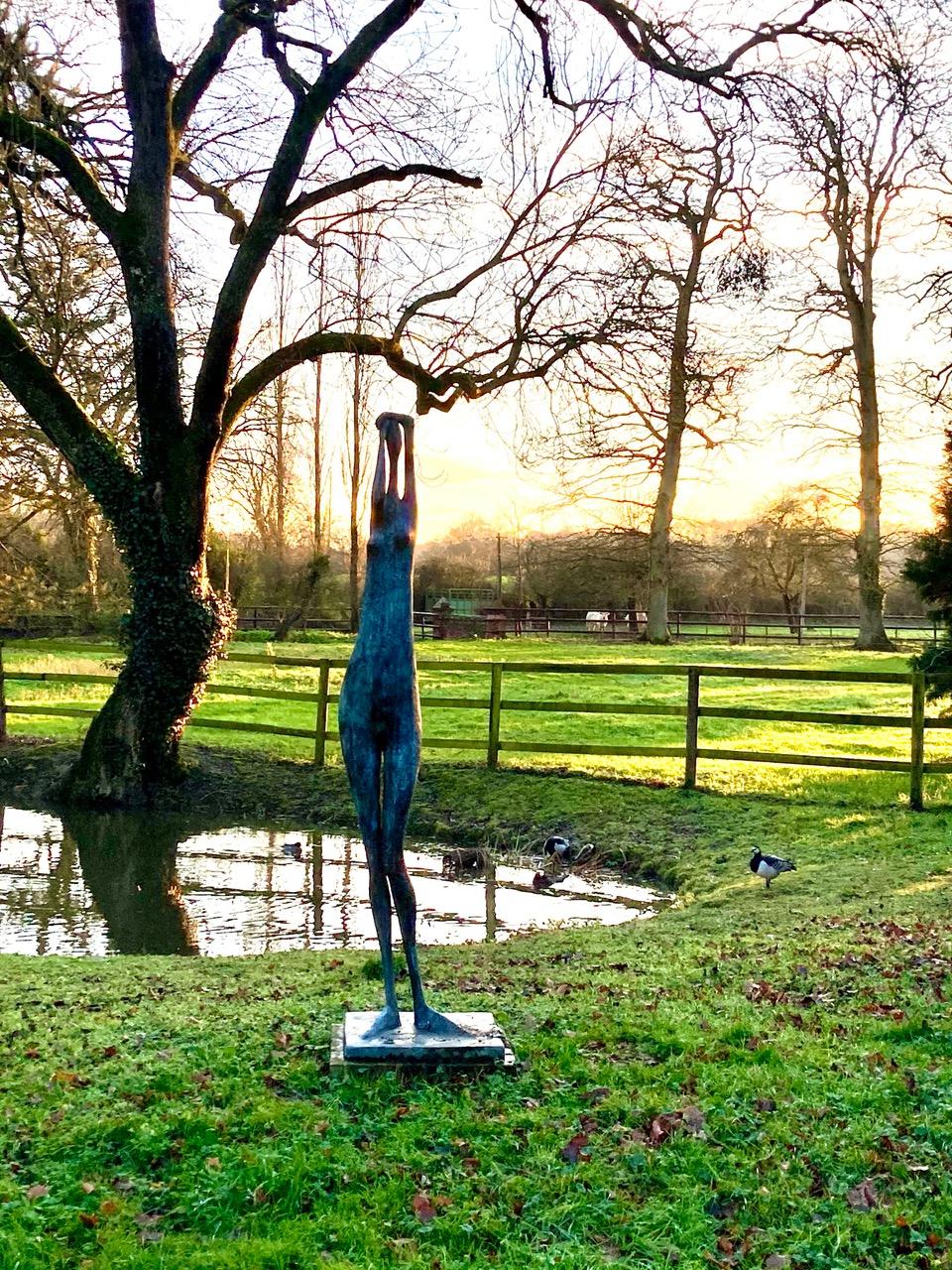 Arms Raised Monumental Standing Figure I by Pierre Yermia - Outdoor sculpture For Sale 4