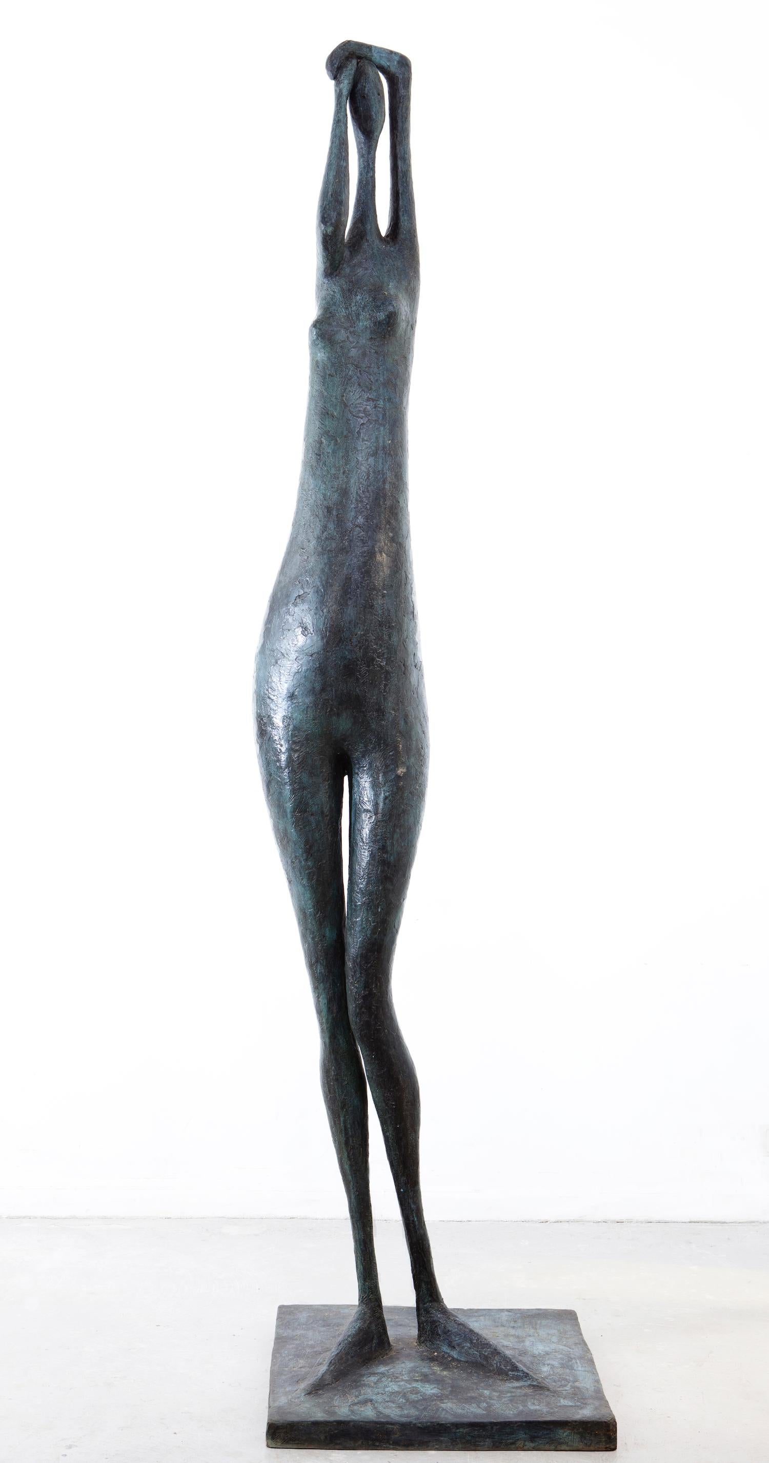 Arms Raised Monumental Standing Figure I is a bronze sculpture by French contemporary artist Pierre Yermia, dimensions are  250 × 60 × 60 cm (98.4 × 23.6 × 23.6 in). 
The sculpture is signed and numbered, it is part of a limited edition of 8
