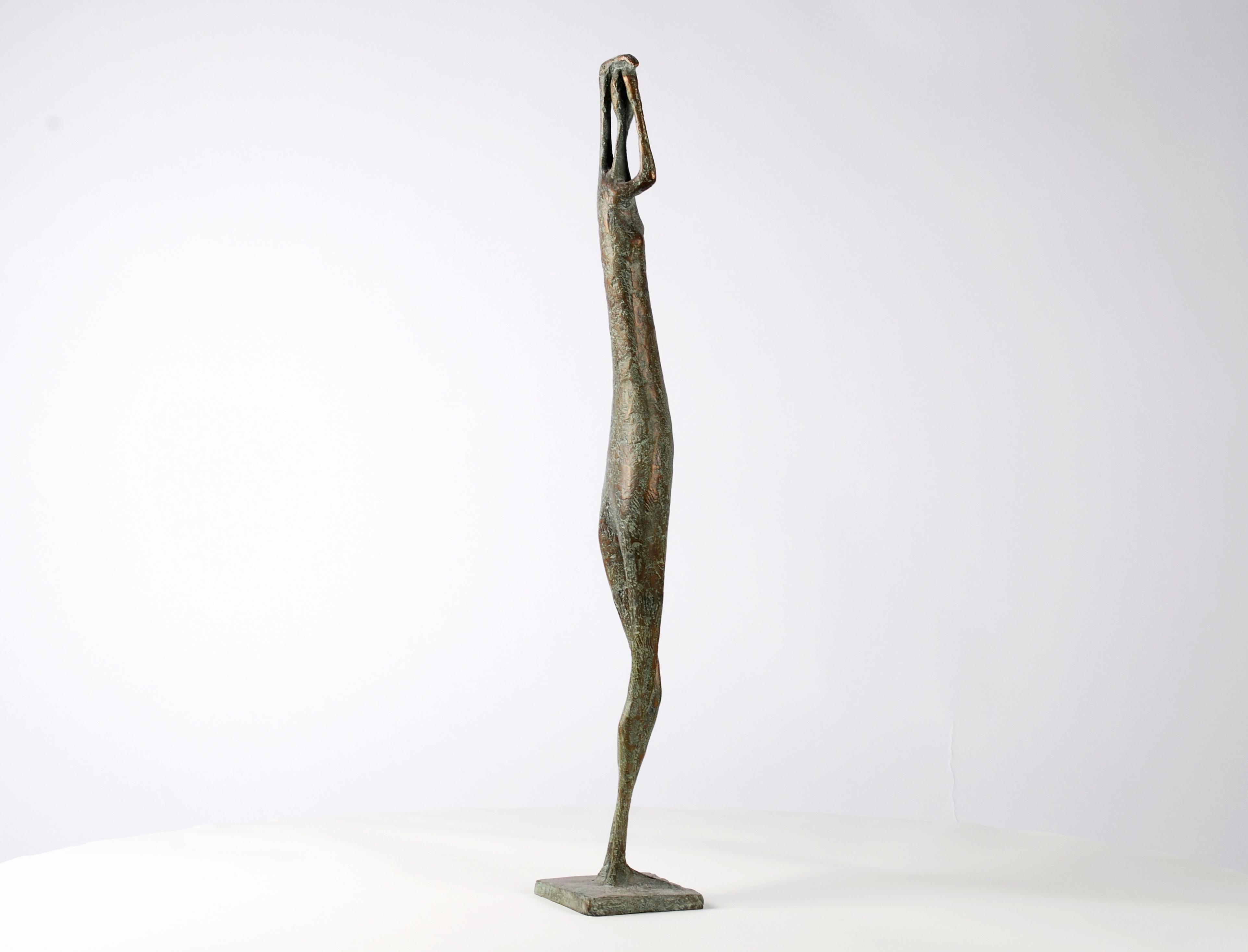Arms Raised Standing Figure VIII by Pierre Yermia - Bronze sculpture, human For Sale 7