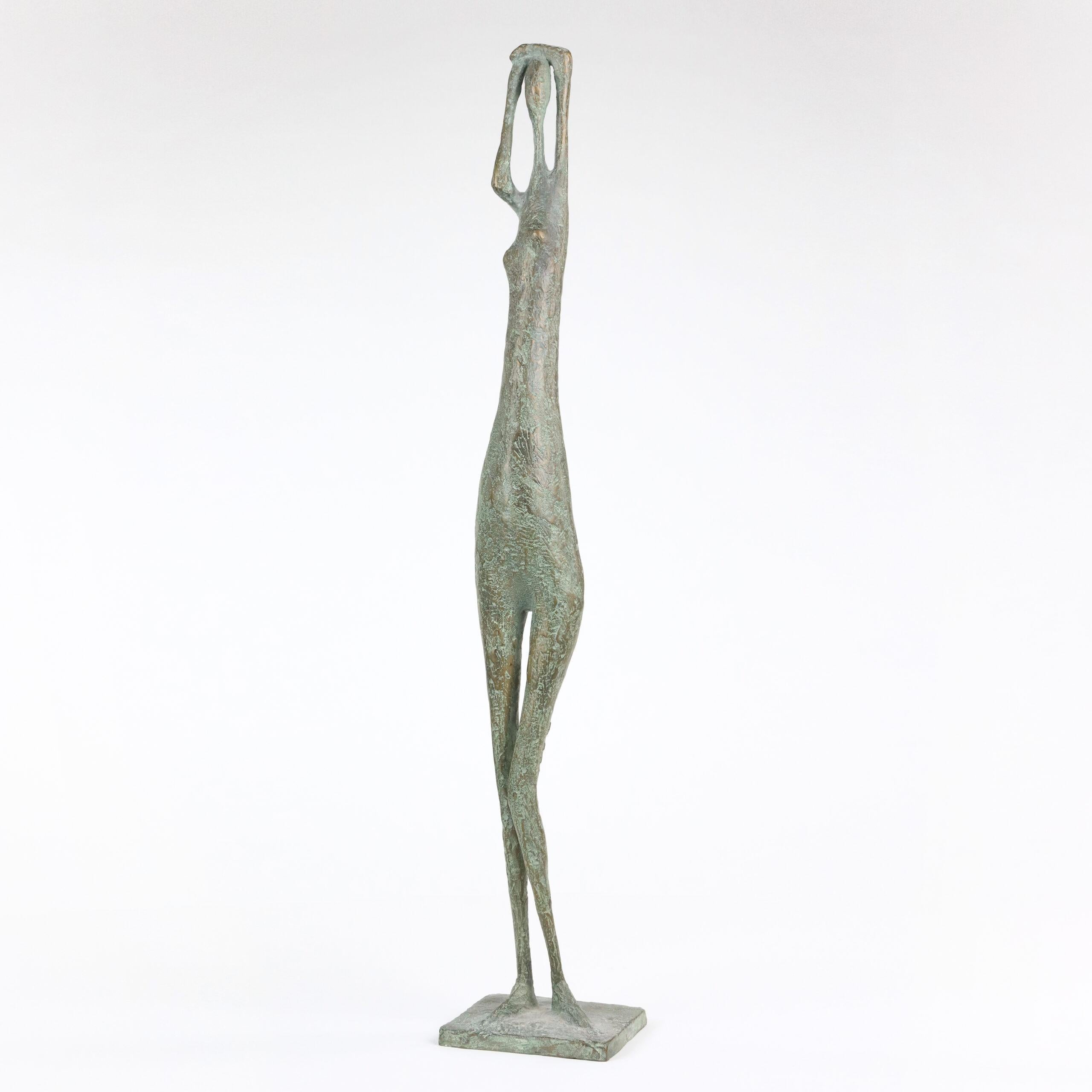 Arms Raised Standing Figure VIII by Pierre Yermia - Bronze sculpture, human
