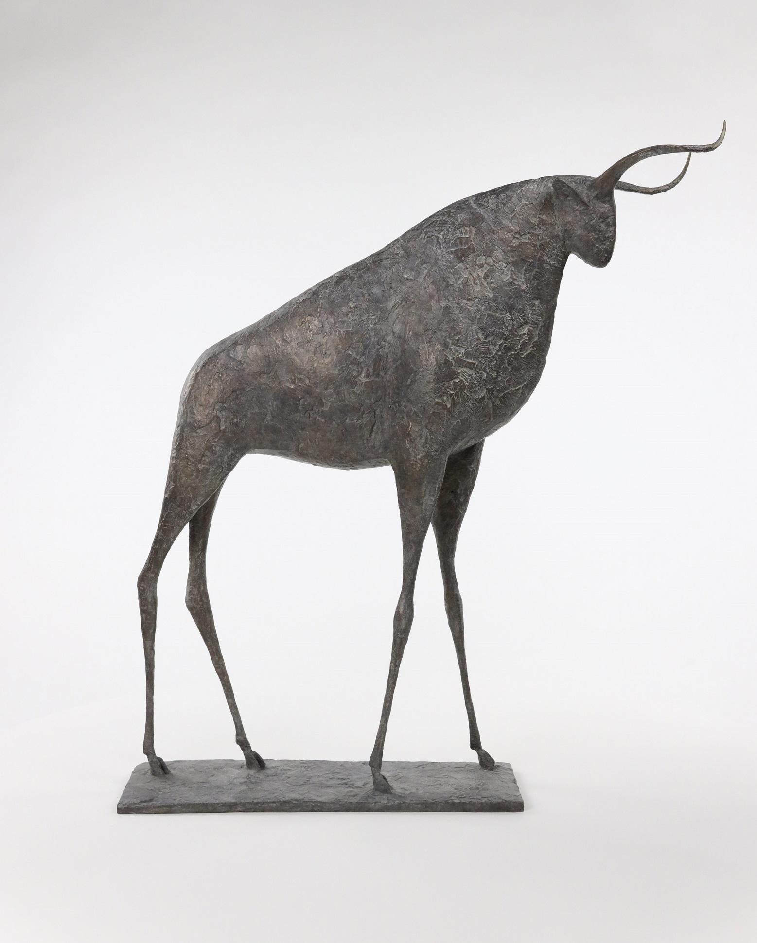 Bull IX is a bronze sculpture by French contemporary artist Pierre Yermia, dimensions are 66 × 60 × 15 cm (26 × 23.6 × 5.9 in). 
The sculpture is signed and numbered, it is part of a limited edition of 8 editions + 4 artist’s proofs, and comes with