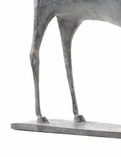 Bull V by Pierre Yermia - Animal bronze sculpture, figurative, grey patina