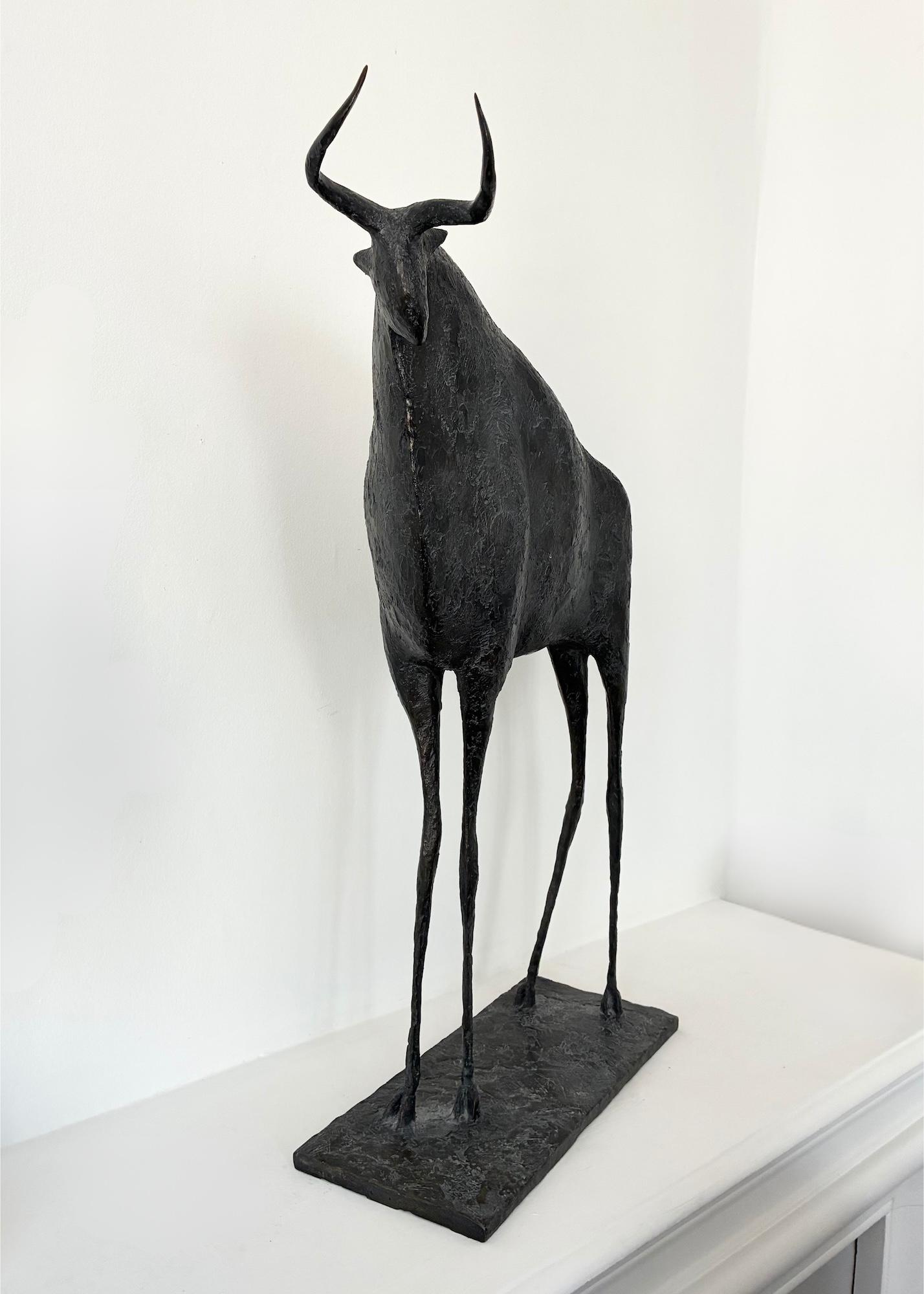 Bull VIII di Pierre Yermia - Scultura animale in bronzo, figurativa, colore nero in vendita 2