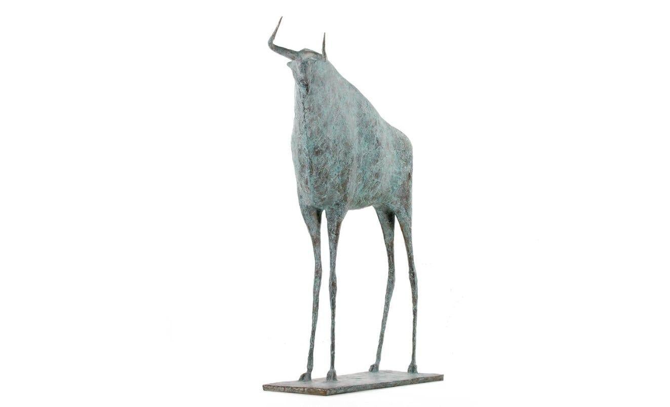 Bull VIII by Pierre Yermia - Animal bronze sculpture, figurative, grey colour For Sale 2