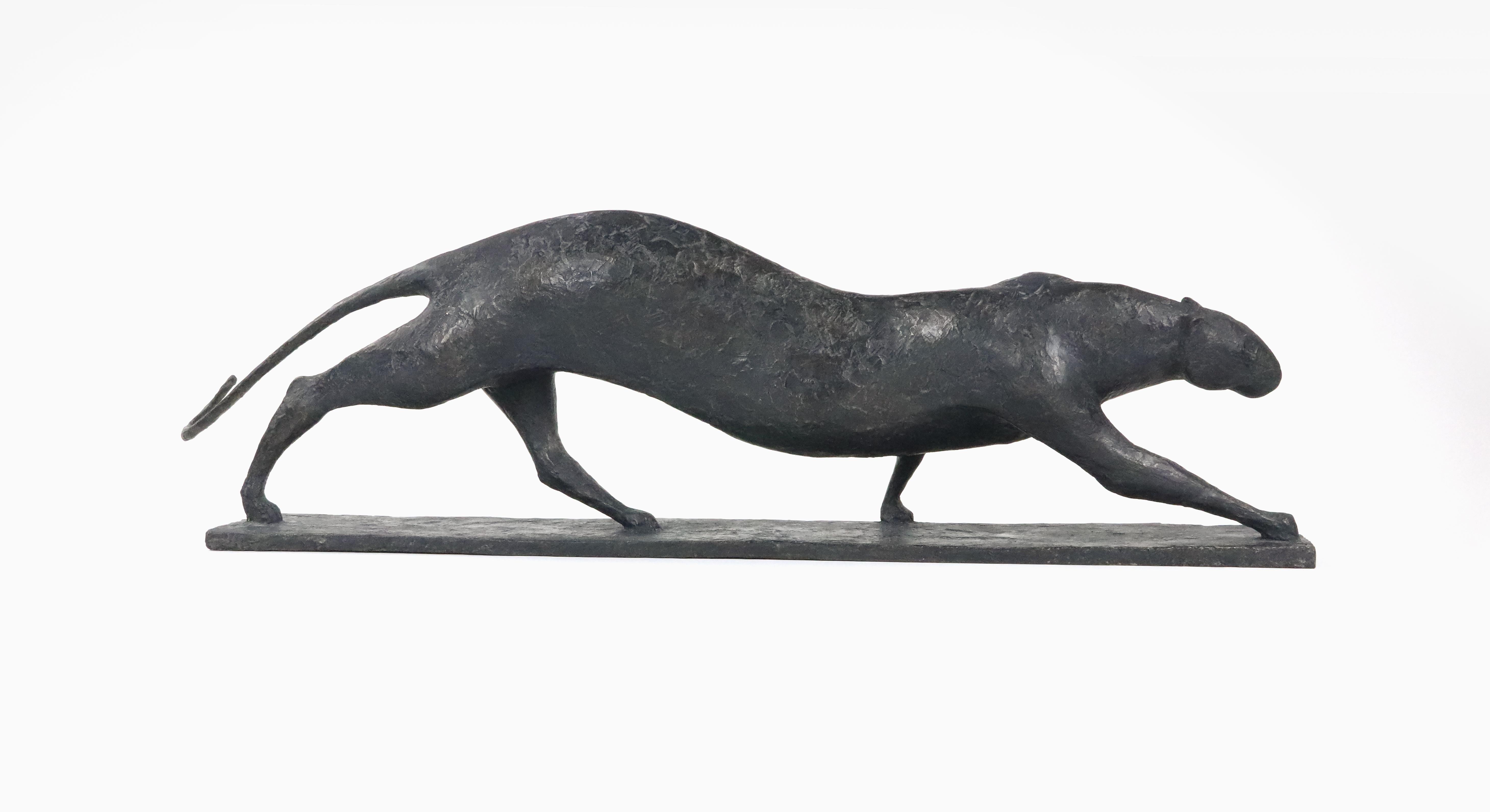 Feline IV di Pierre Yermia - Scultura animale contemporanea, bronzo, gatto, elegante in vendita 10