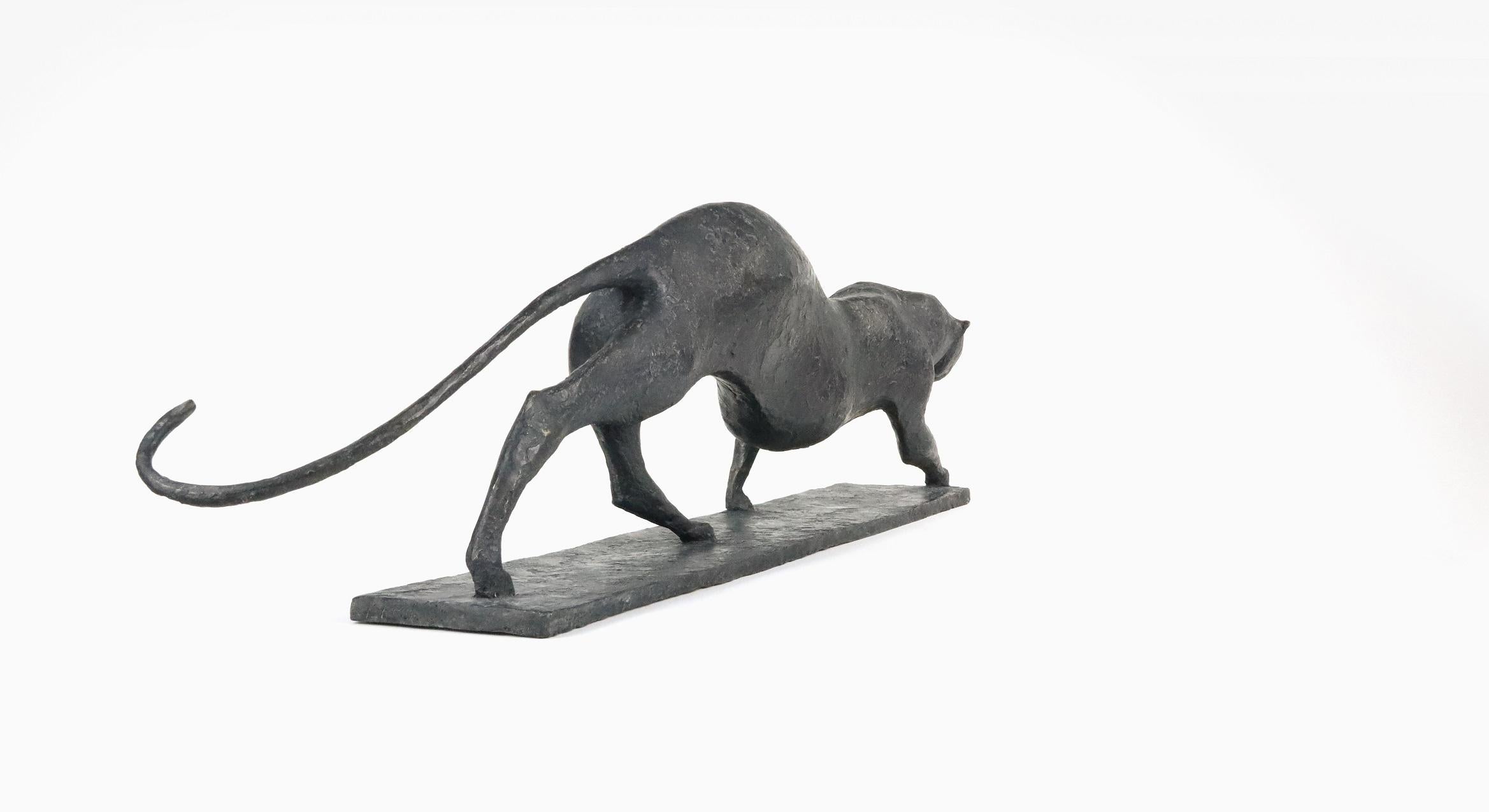 Feline IV by Pierre Yermia - Contemporary animal sculpture, bronze, cat, elegant For Sale 5