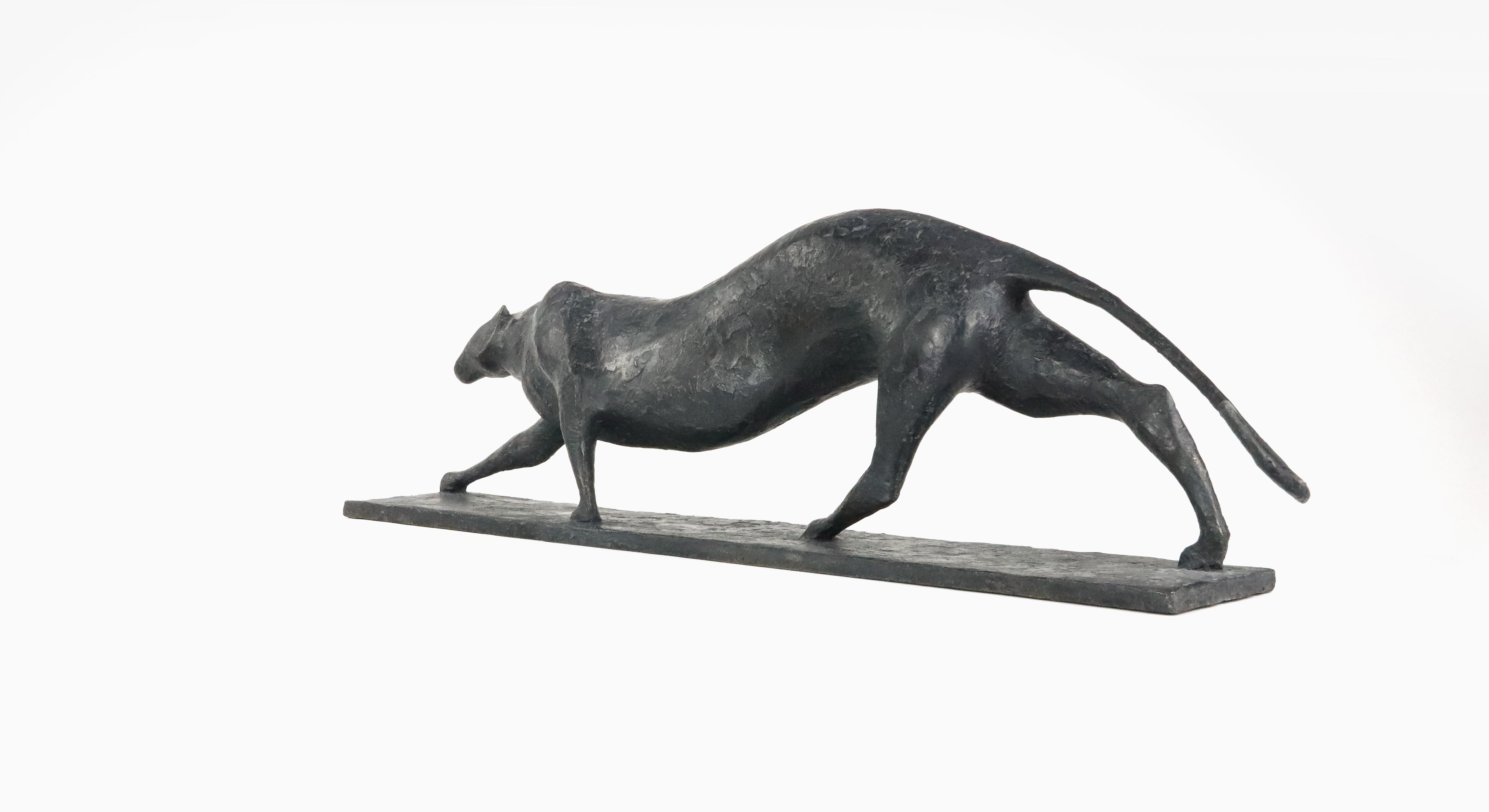Feline IV di Pierre Yermia - Scultura animale contemporanea, bronzo, gatto, elegante in vendita 6