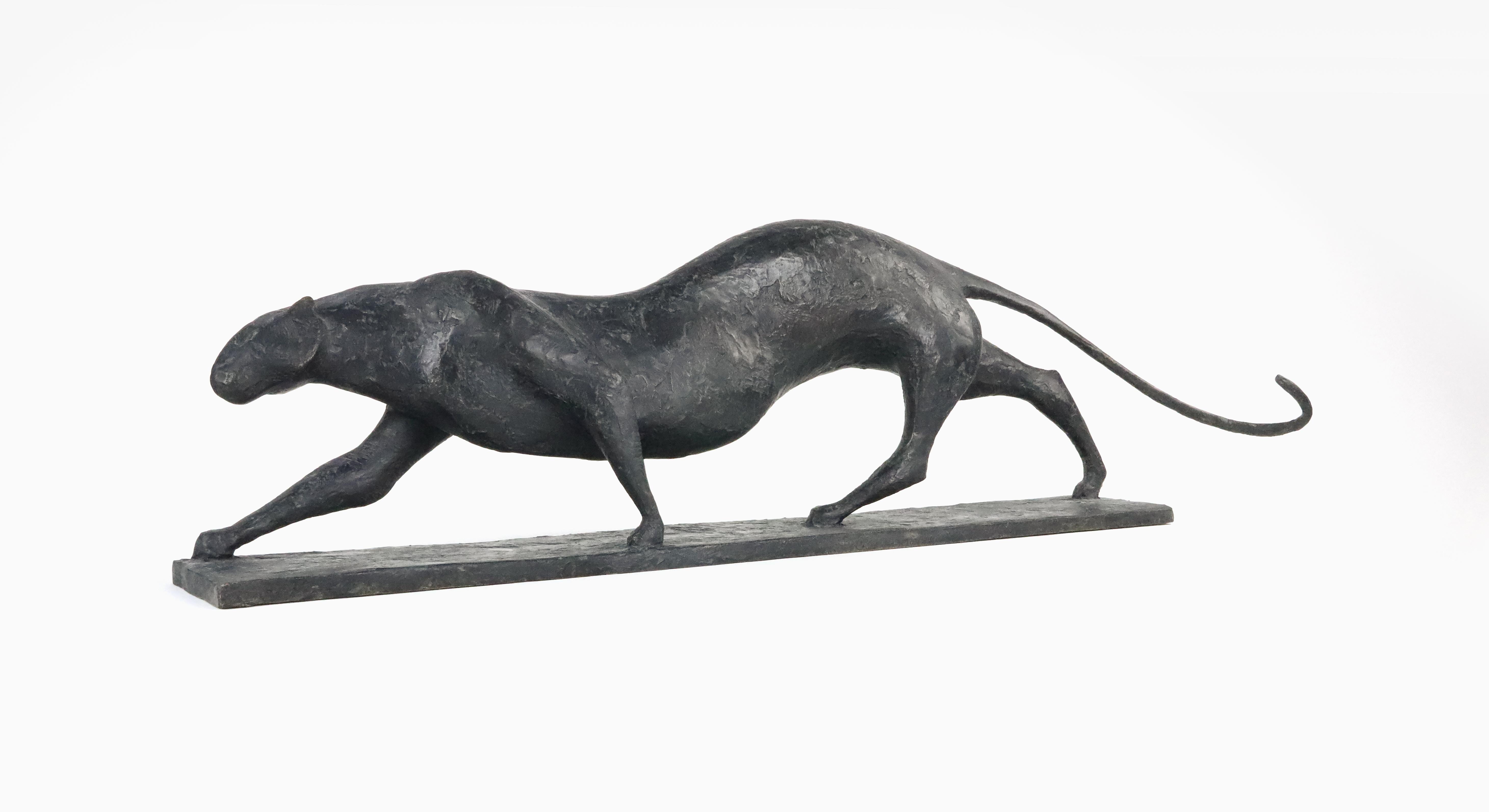 Felino IV de Pierre Yermia - Escultura animal contemporánea, bronce, gato, elegante en venta 7