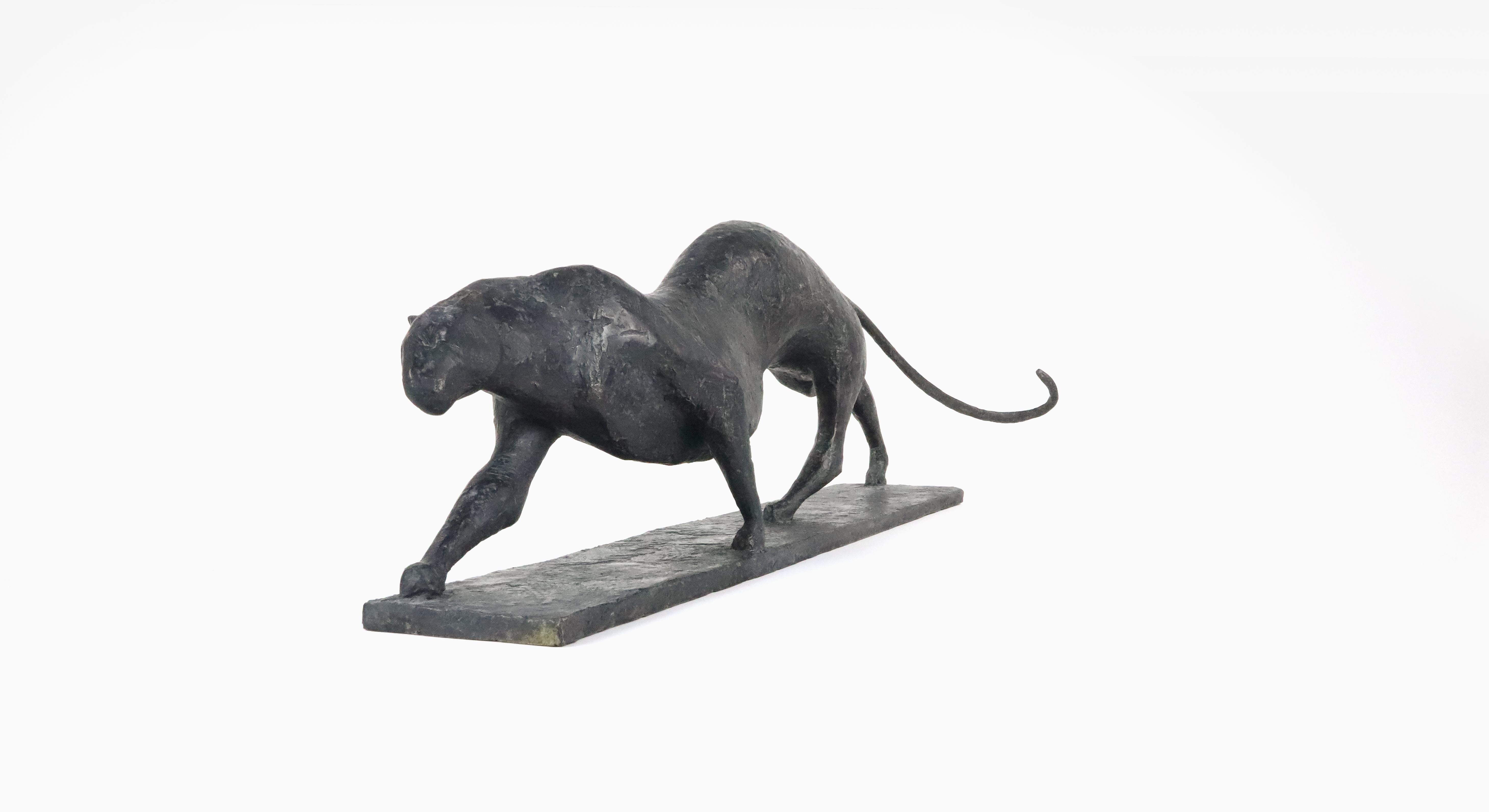 Felino IV de Pierre Yermia - Escultura animal contemporánea, bronce, gato, elegante en venta 8