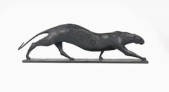 Feline IV by Pierre Yermia - Contemporary animal sculpture, bronze, cat, elegant
