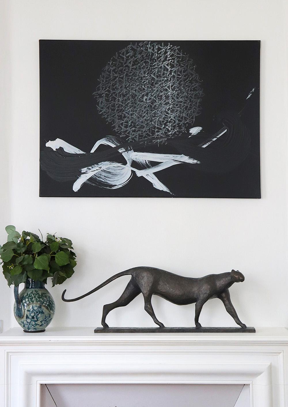 Feline VI de Pierre Yermia - Sculpture animalière contemporaine, bronze, chat, élégant en vente 1