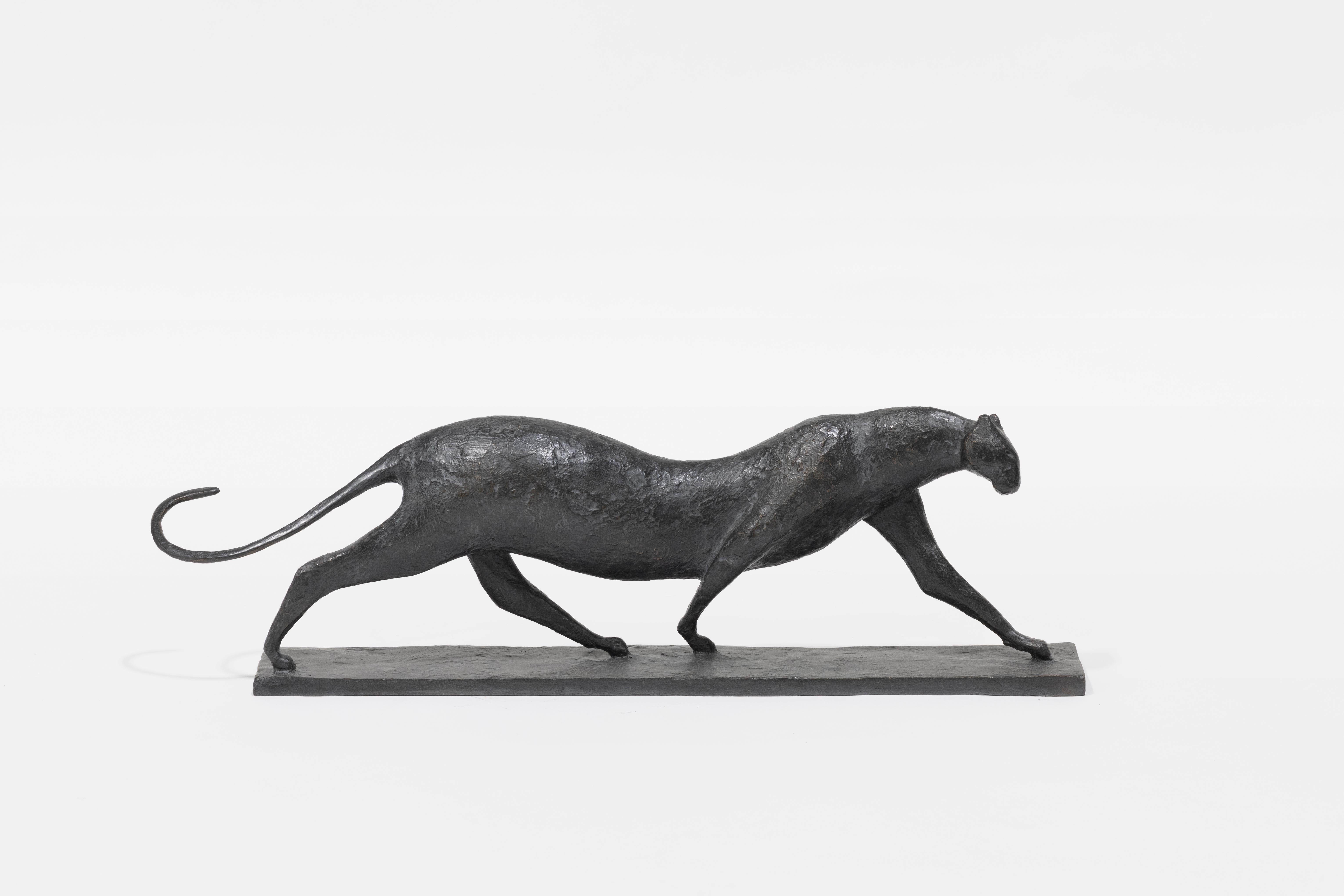 Feline VII by Pierre Yermia - Contemporary Animal Sculpture, bronze