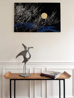 Flamingo I by Pierre Yermia - Animal bronze sculpture, bird, elegant, light