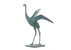 Flight IV by Pierre Yermia - Animal bronze sculpture, bird, green patina
