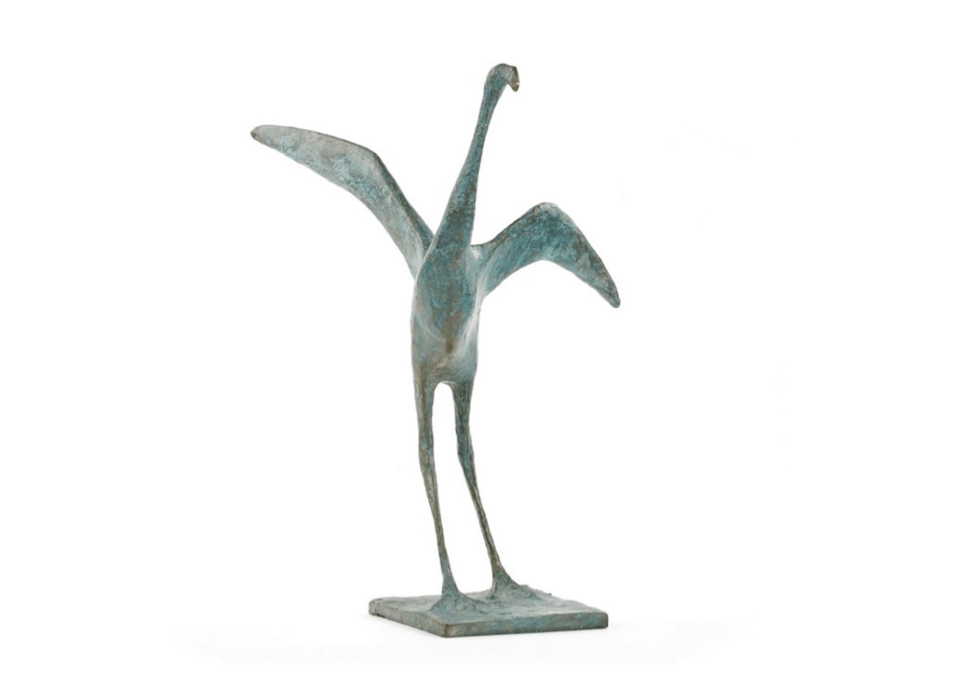 Flight IV is a bronze sculpture by French contemporary artist Pierre Yermia, dimensions are 35 × 26 × 23 cm (13.8 × 10.2 × 9.1 in). The sculpture is signed and numbered, it is part of a limited edition of 8 editions + 4 artist’s proofs, and comes