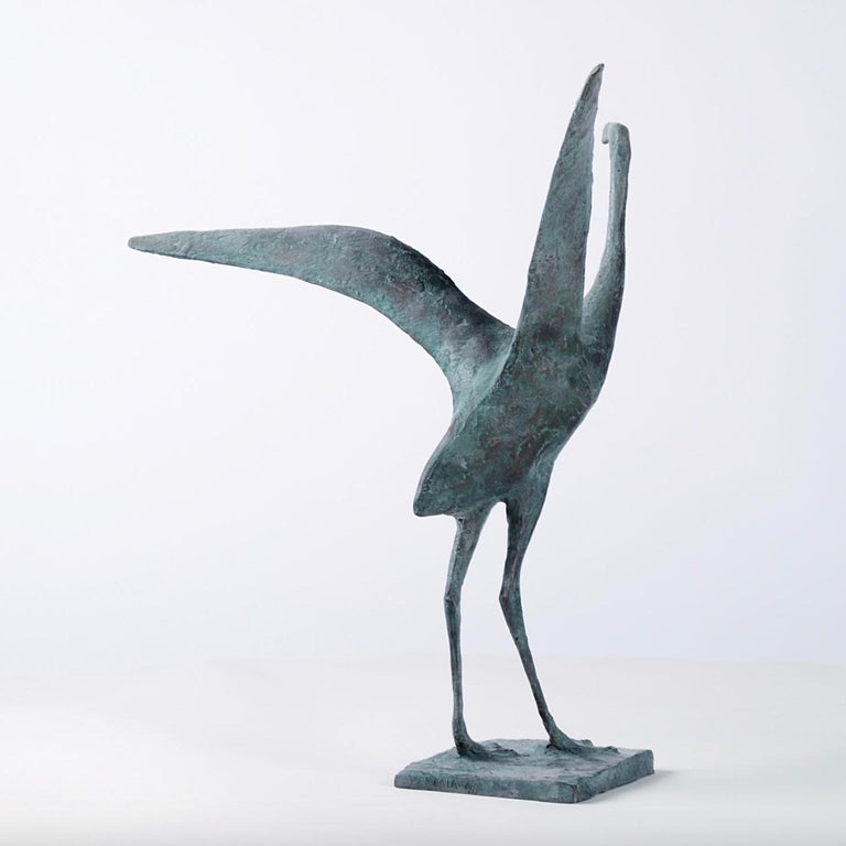 Flight V, by French contemporary artist Pierre Yermia. 
Bronze sculpture, 37 cm × 33 cm × 26 cm. Limited edition of 8 & 4 A.P. Each cast is signed and numbered. 
