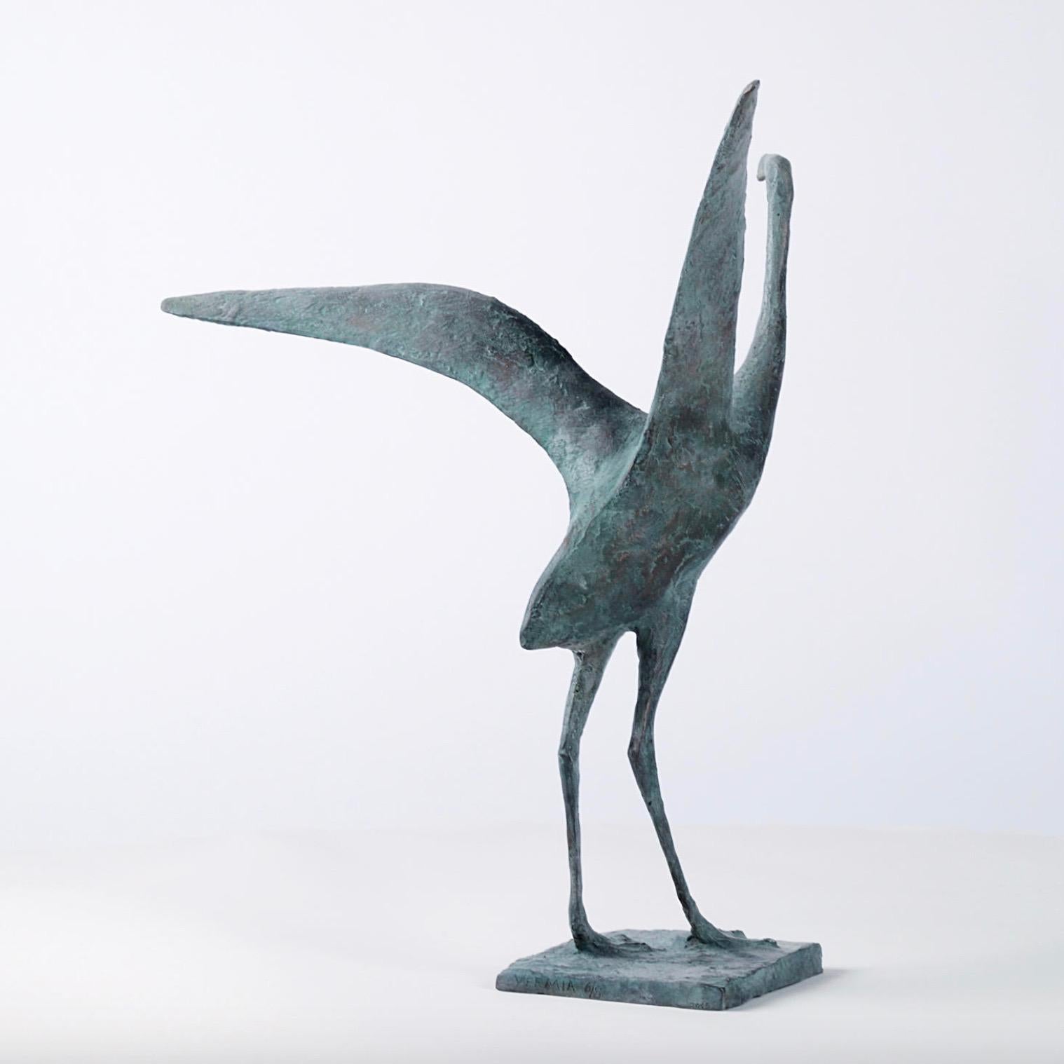 Flight V by Pierre Yermia - Animal bronze sculpture, bird For Sale 2