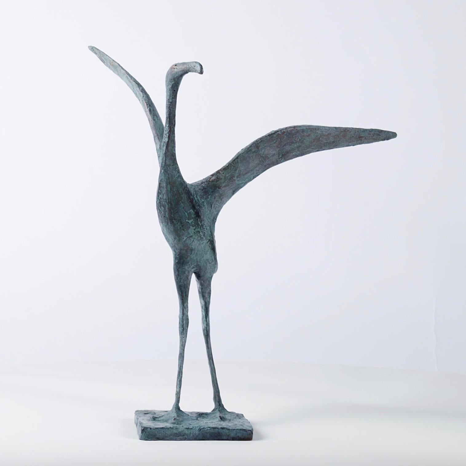 Flight V by Pierre Yermia - Animal bronze sculpture, bird For Sale 4