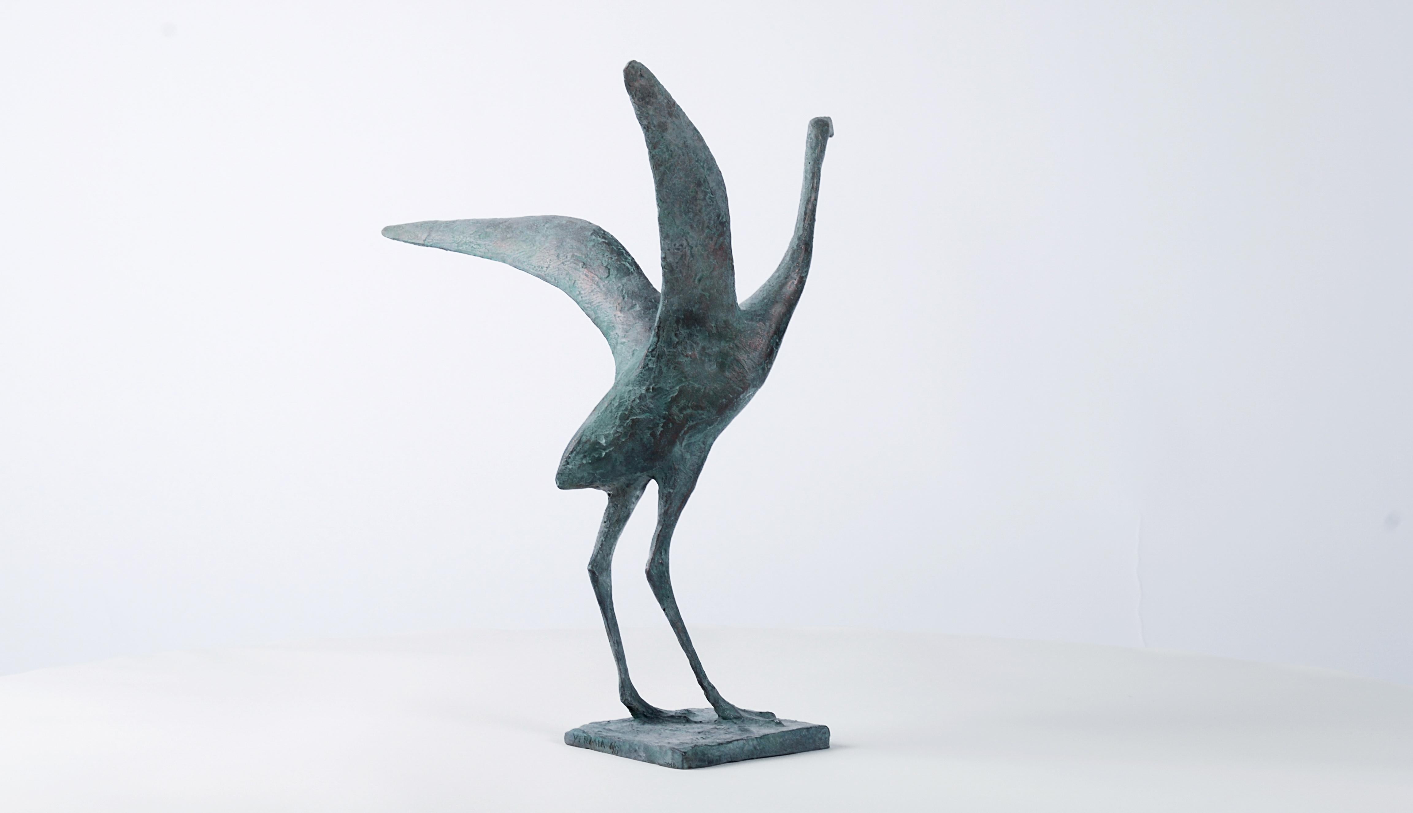 Flight V par Pierre Yermia - Sculpture en bronze animalière, oiseau en vente 7
