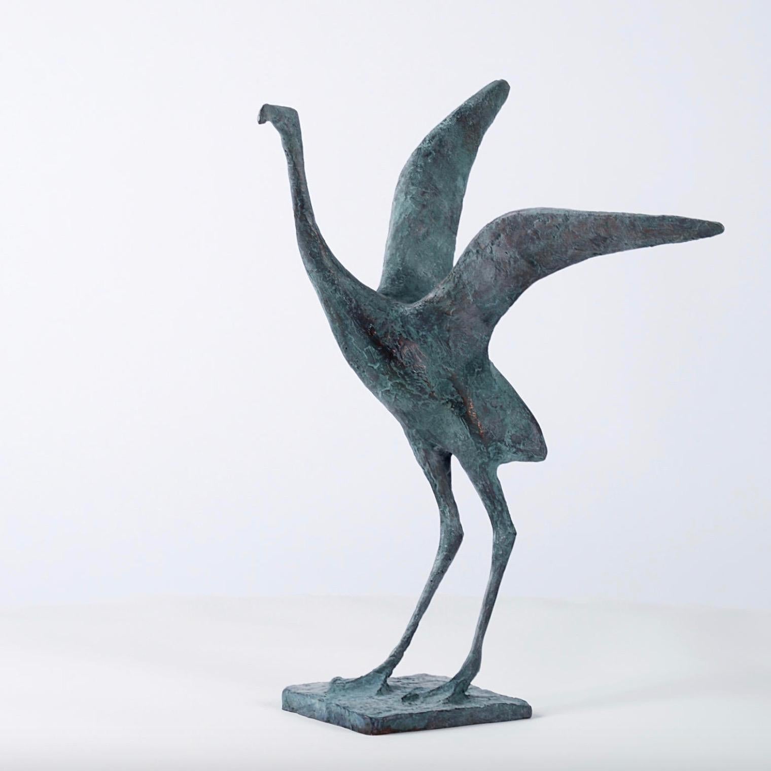 Flight V is a bronze sculpture by French contemporary artist Pierre Yermia, dimensions are 37 cm × 33 cm × 26 cm (14.6 × 13 × 10.2 in). The sculpture is signed and numbered, it is part of a limited edition of 8 editions + 4 artist’s proofs, and