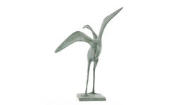 Flight VI by Pierre Yermia - Animal bronze sculpture, bird, grey patina, elegant