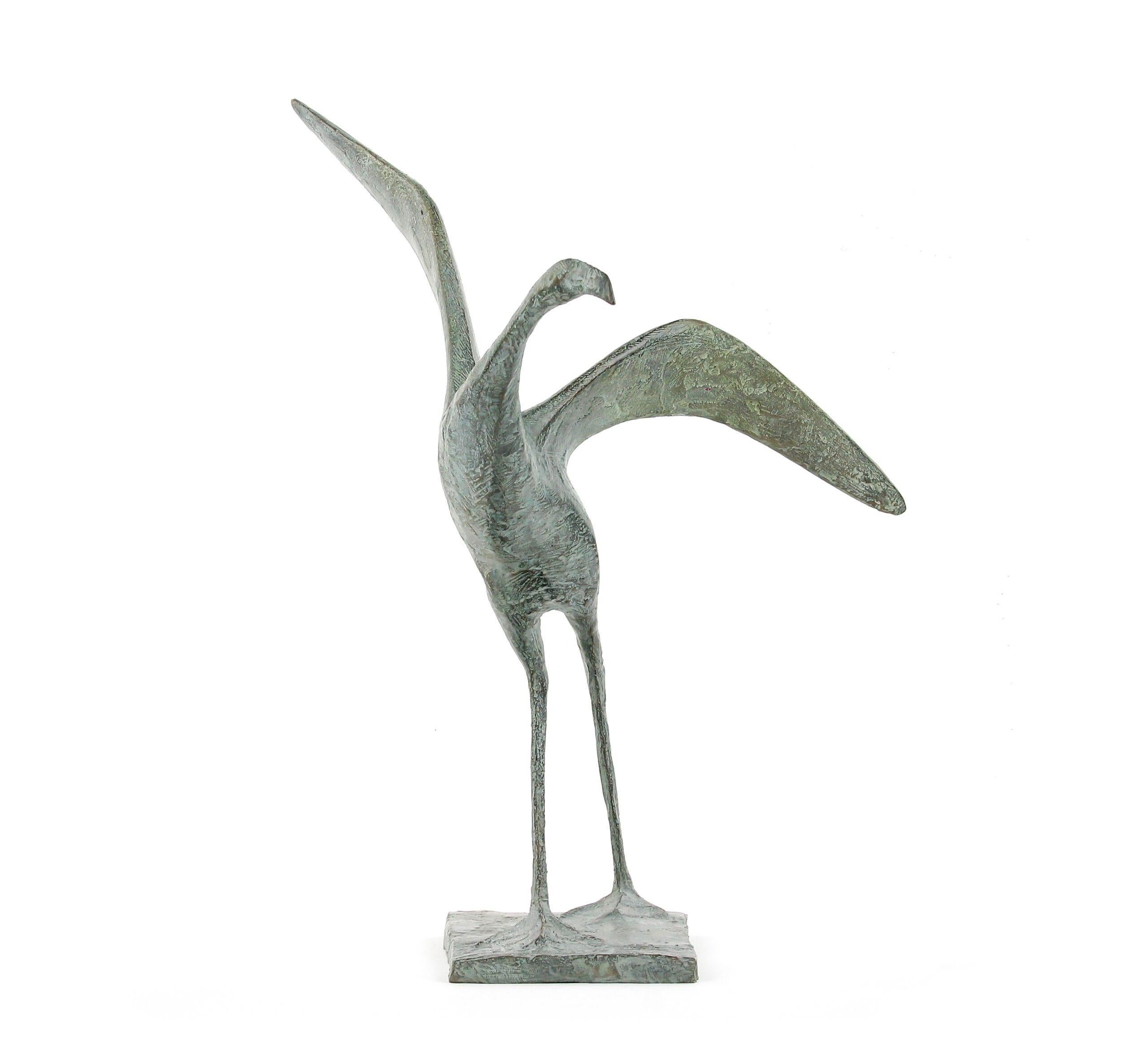 Flight VI is a bronze sculpture by French contemporary artist Pierre Yermia, dimensions are 32 × 34 × 32 cm (12.6 × 13.4 × 12.6 in). The sculpture is signed and numbered, it is part of a limited edition of 8 editions + 4 artist’s proofs, and comes