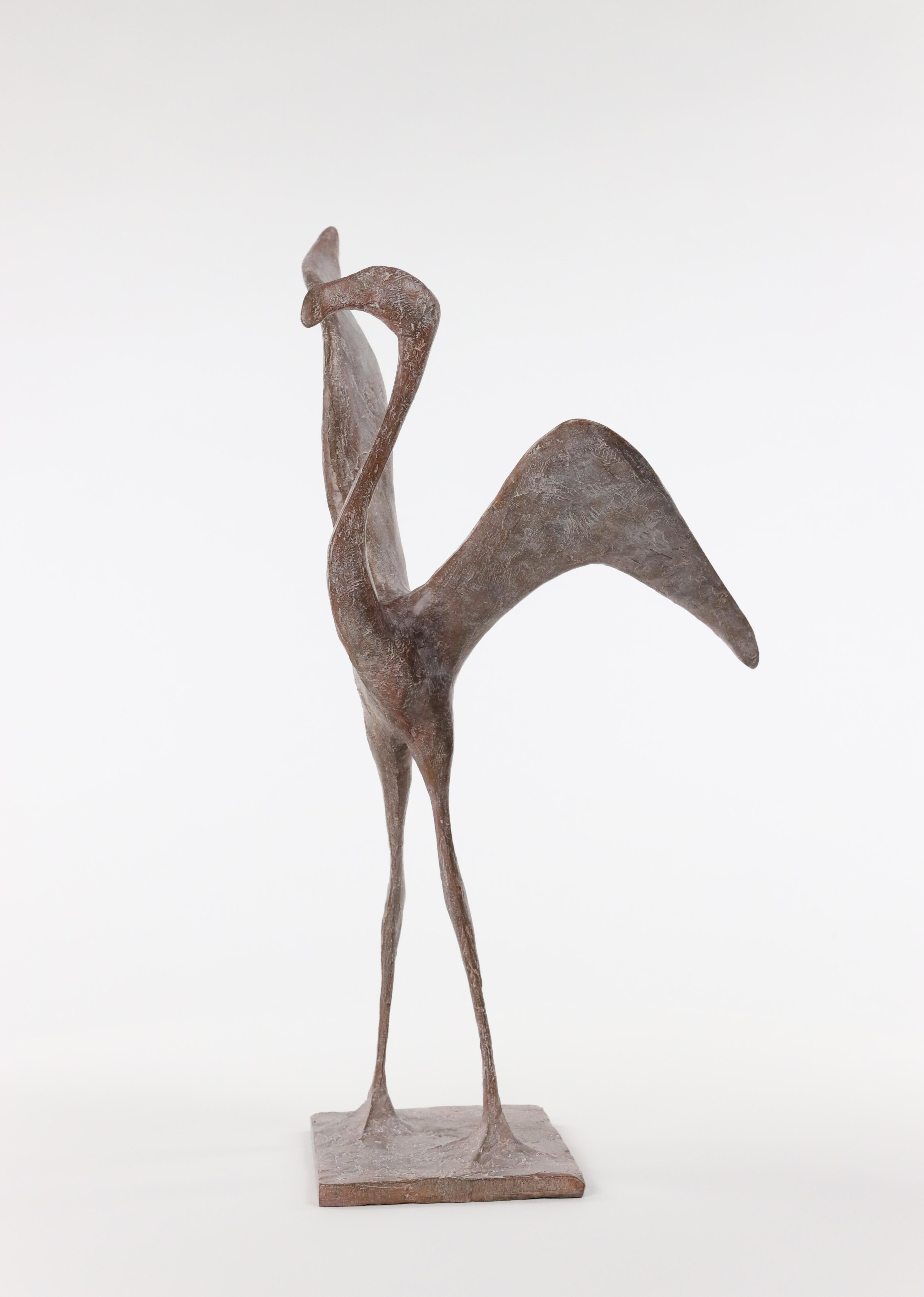 Flight VII di Pierre Yermia - Scultura animale in bronzo, uccello, patina rosa in vendita 5